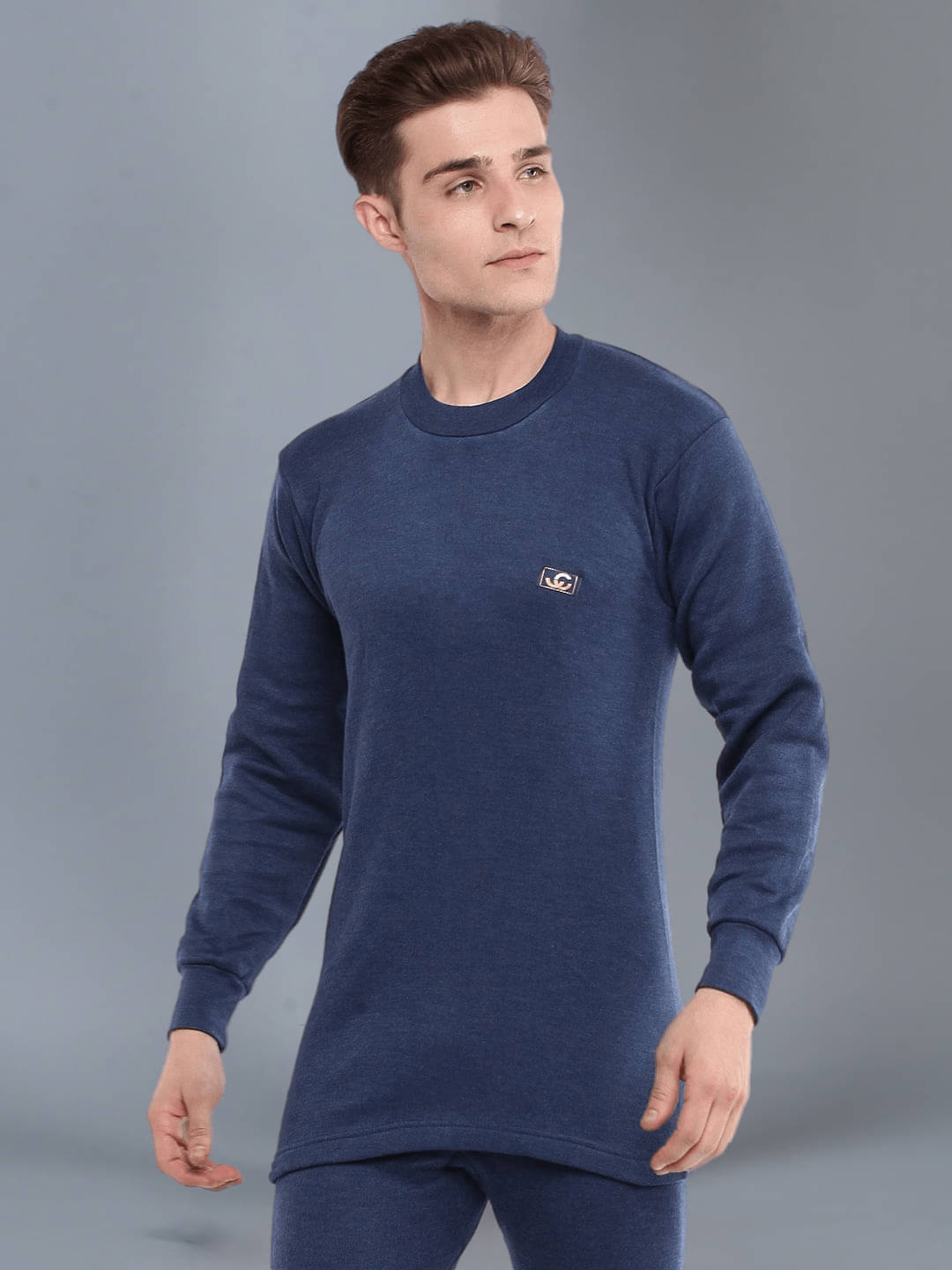 Dollar Pack of 1 Cotton Blend Men's Thermal Tops ( Blue ) Dollar Pack of 1 Cotton Blend Men's Thermal Tops ( Blue )