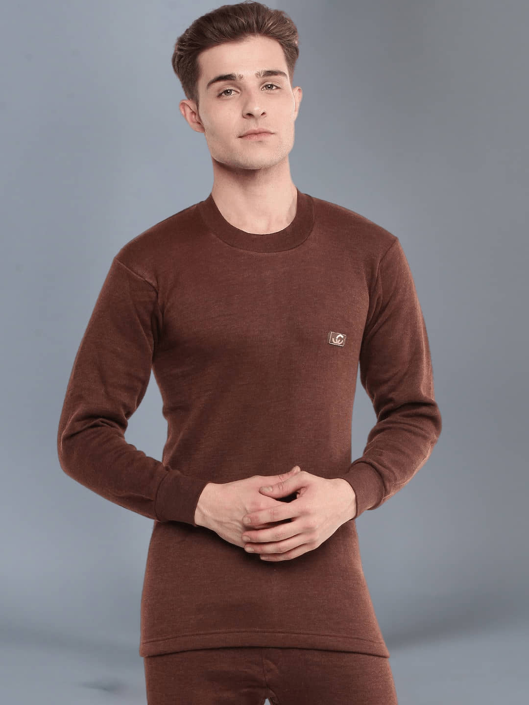 Dollar Pack of 1 Cotton Blend Men's Thermal Tops ( Brown )