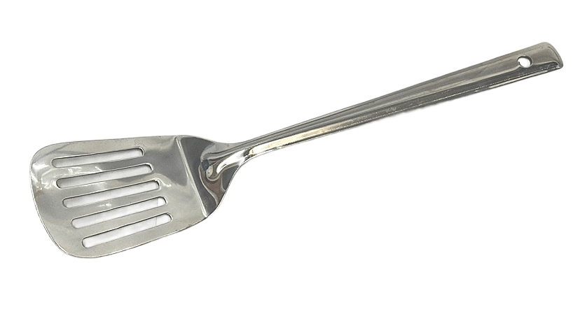     			Dynore Silver Steel Slotted Spatula ( Pack of 1 )