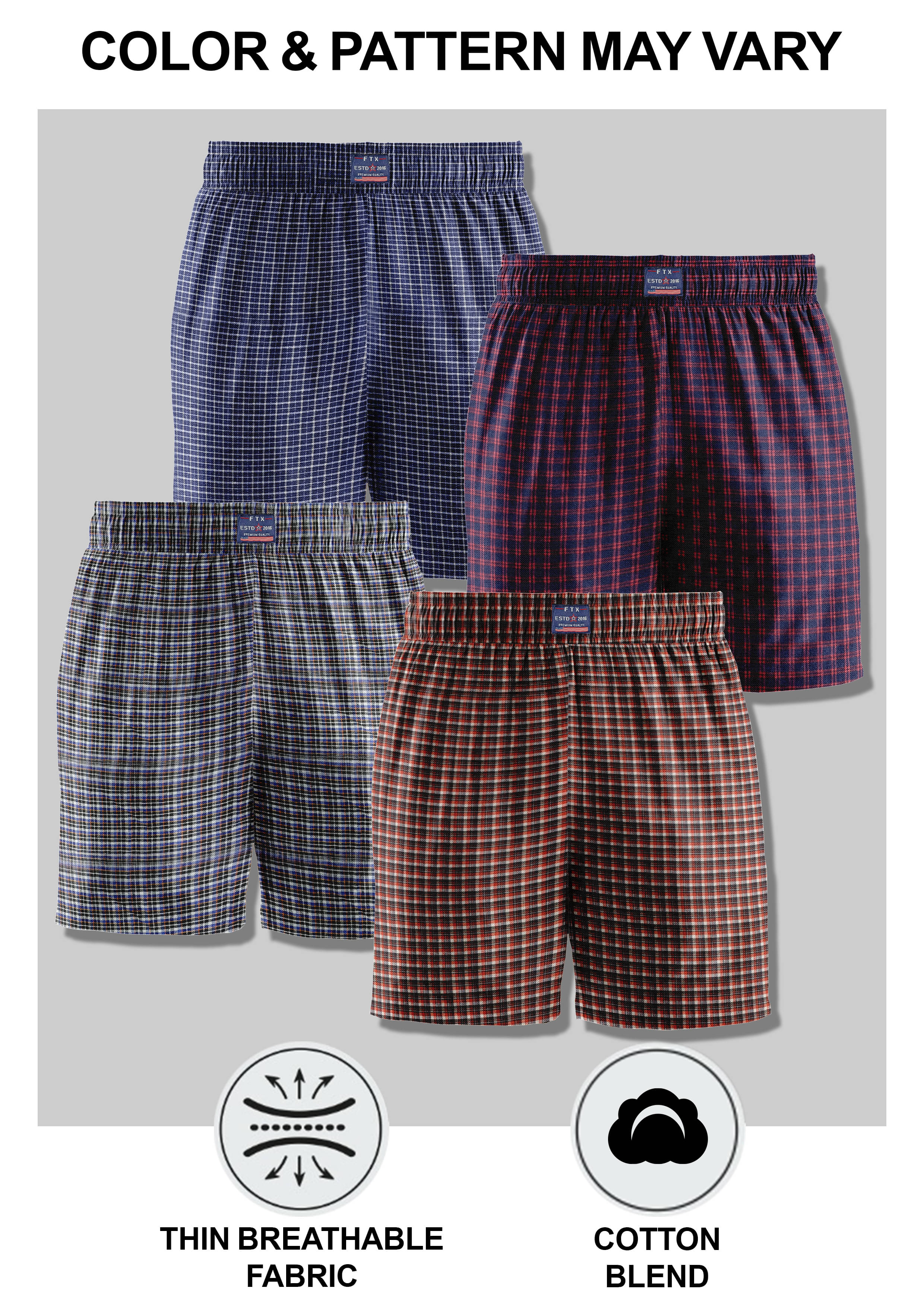 FTX Pack of 4 Cotton Blend Boxers For Men's ( Maroon ) FTX Pack of 4 Cotton Blend Boxers For Men's ( Maroon )