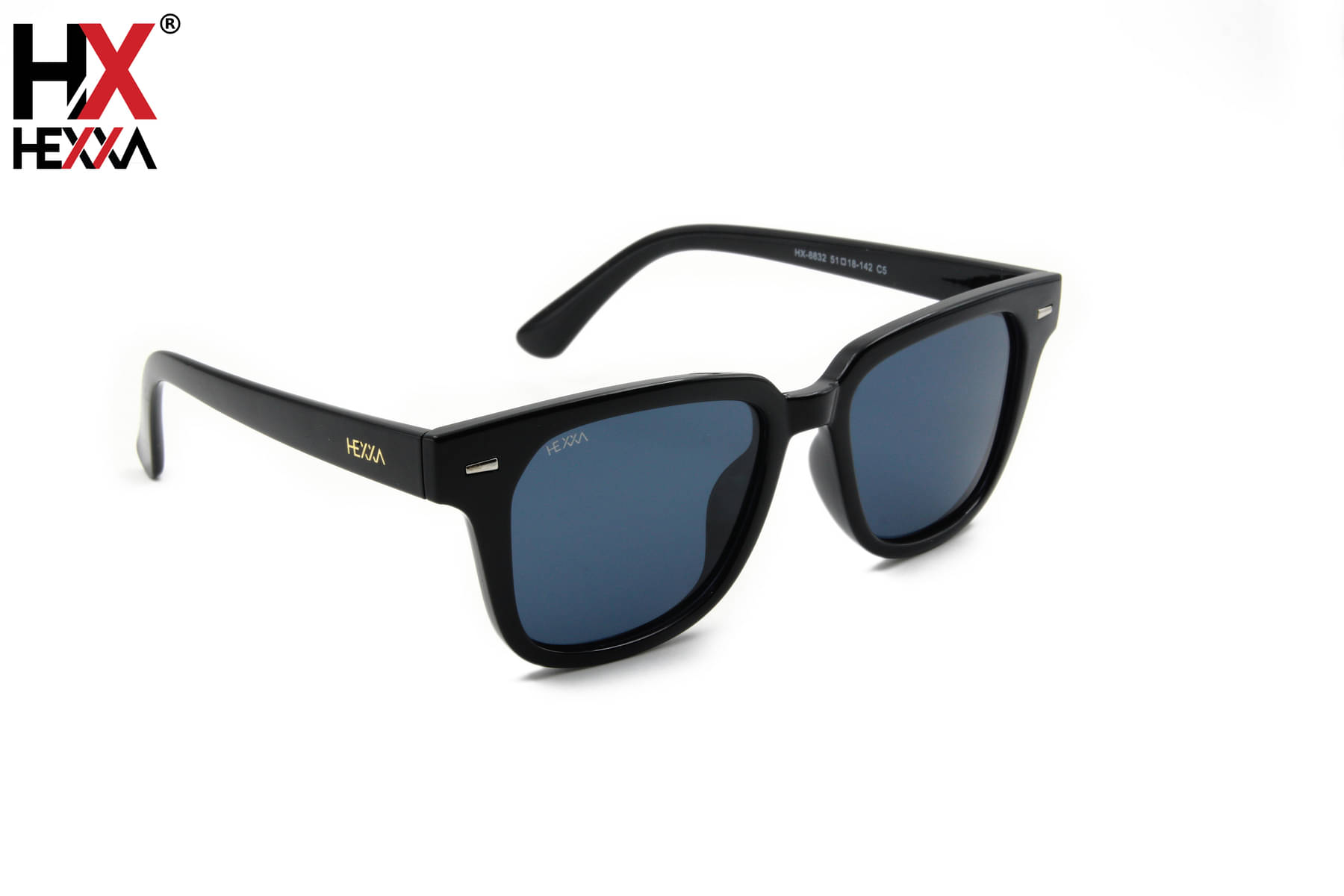     			Hexxa Black Rectangular Sunglasses ( Pack of 1 )