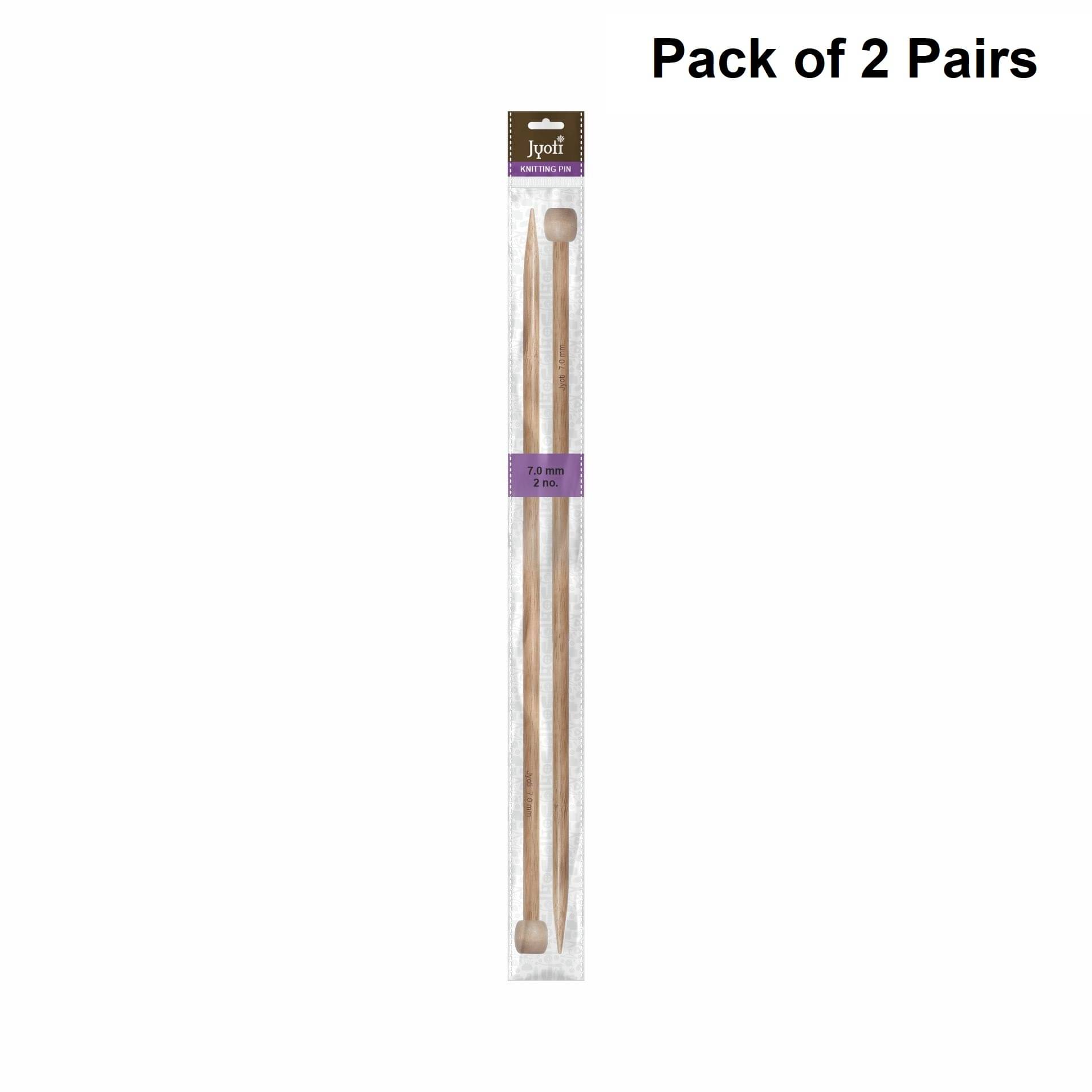     			Jyoti Knitting Pin - Bamboo (2 Pairs of Flat Knob of 14 Inches / 35cm of Size 2), Crafting Knitting Weaving Pins, Round Blunt Yarn Needles, Used for Sweaters, Scarves, and Woolen Fabrics - Pack of 2 Pairs
