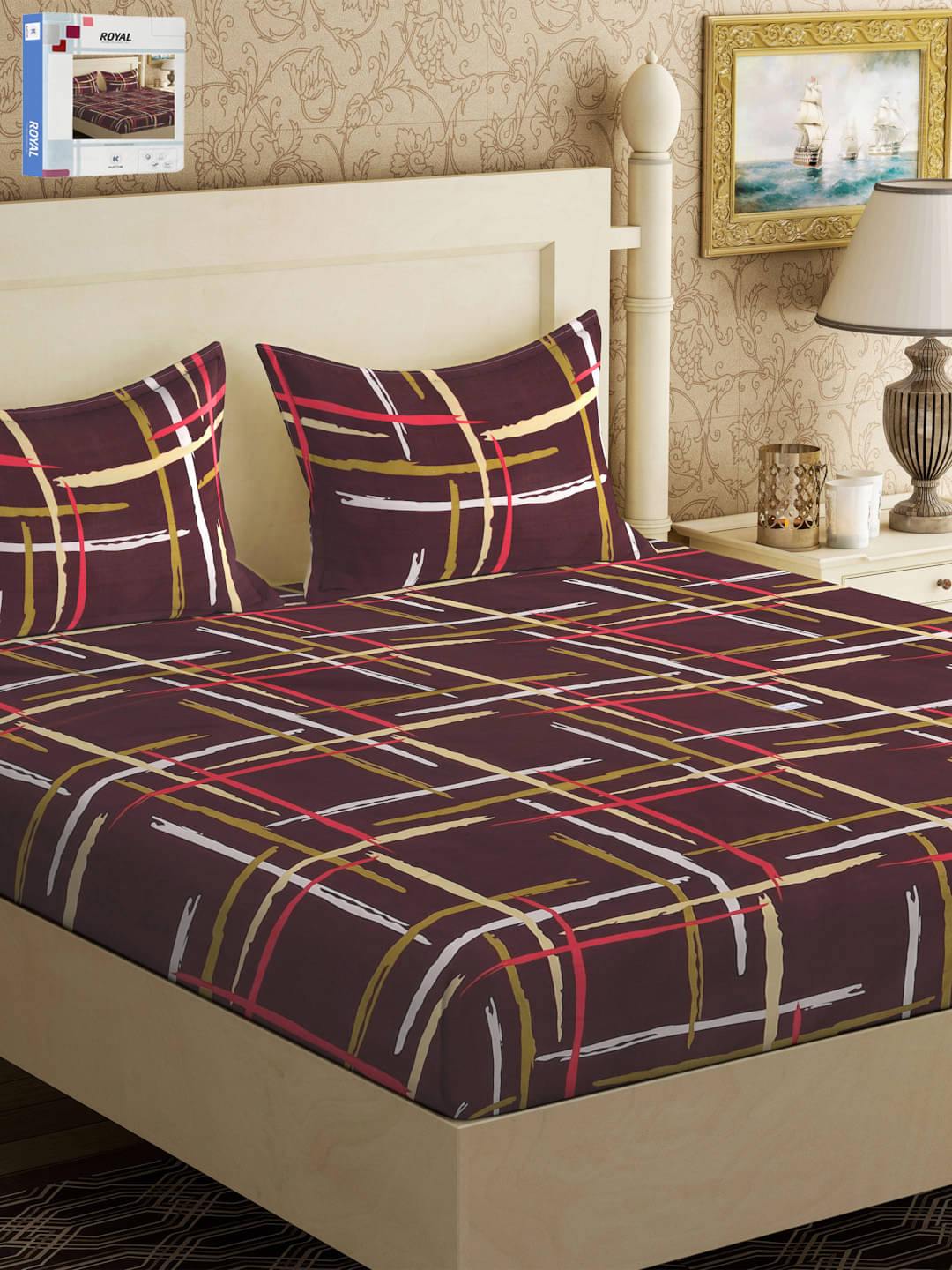 Klotthe Poly Cotton 1 Double Bedsheet with 2 Pillow Covers ( Brown ) Klotthe Poly Cotton 1 Double Bedsheet with 2 Pillow Covers ( Brown )