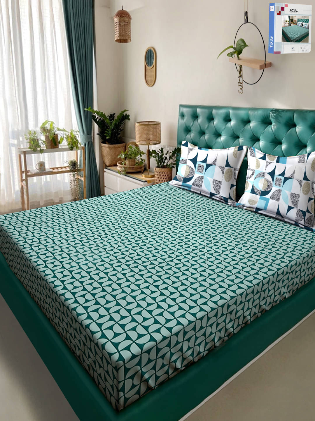 Klotthe Poly Cotton 1 Double Bedsheet with 2 Pillow Covers ( Green )     			Klotthe Poly Cotton 1 Double Bedsheet with 2 Pillow Covers ( Green )