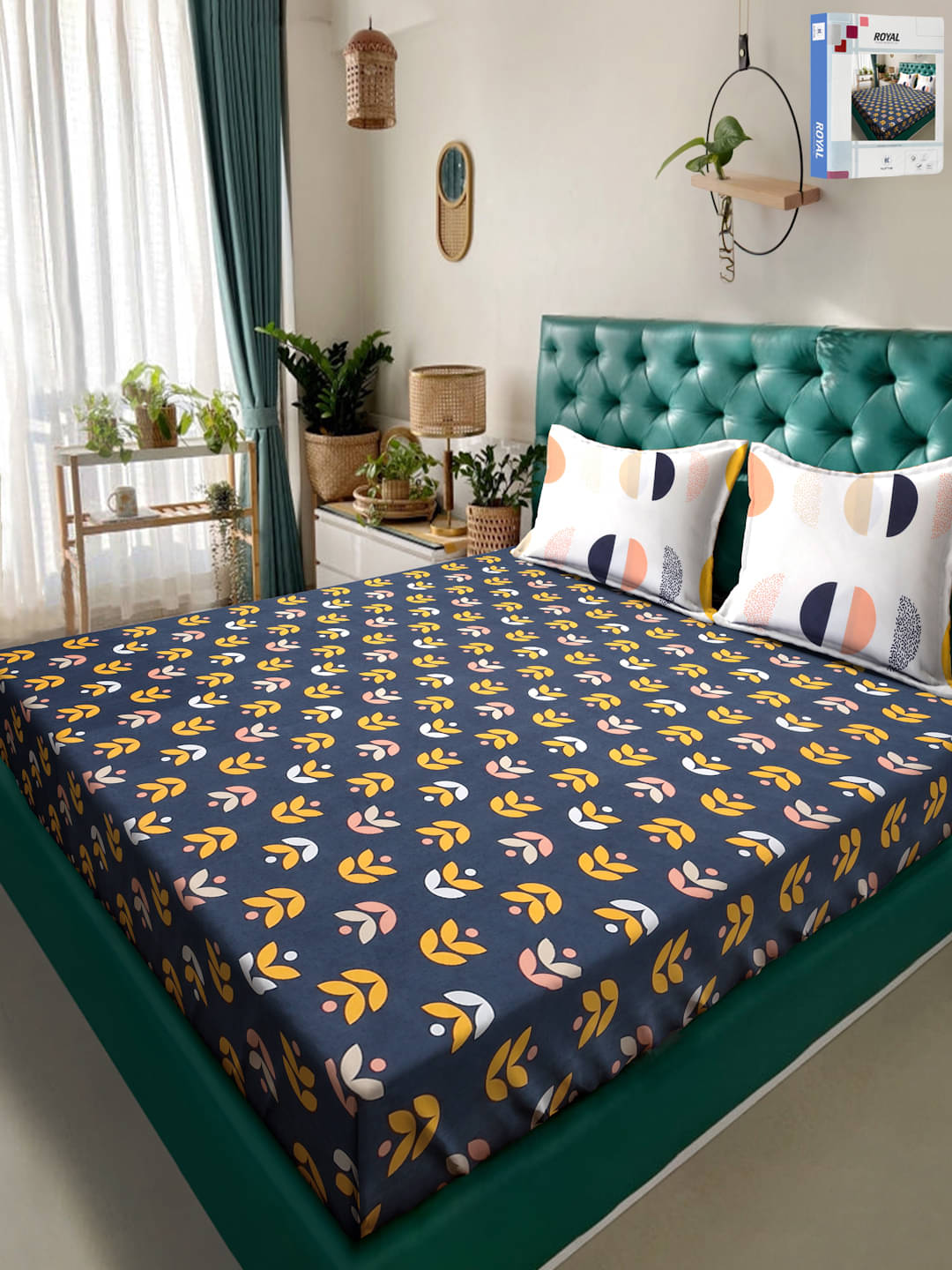 Klotthe Poly Cotton 1 Double Bedsheet with 2 Pillow Covers ( Blue ) Klotthe Poly Cotton 1 Double Bedsheet with 2 Pillow Covers ( Blue )