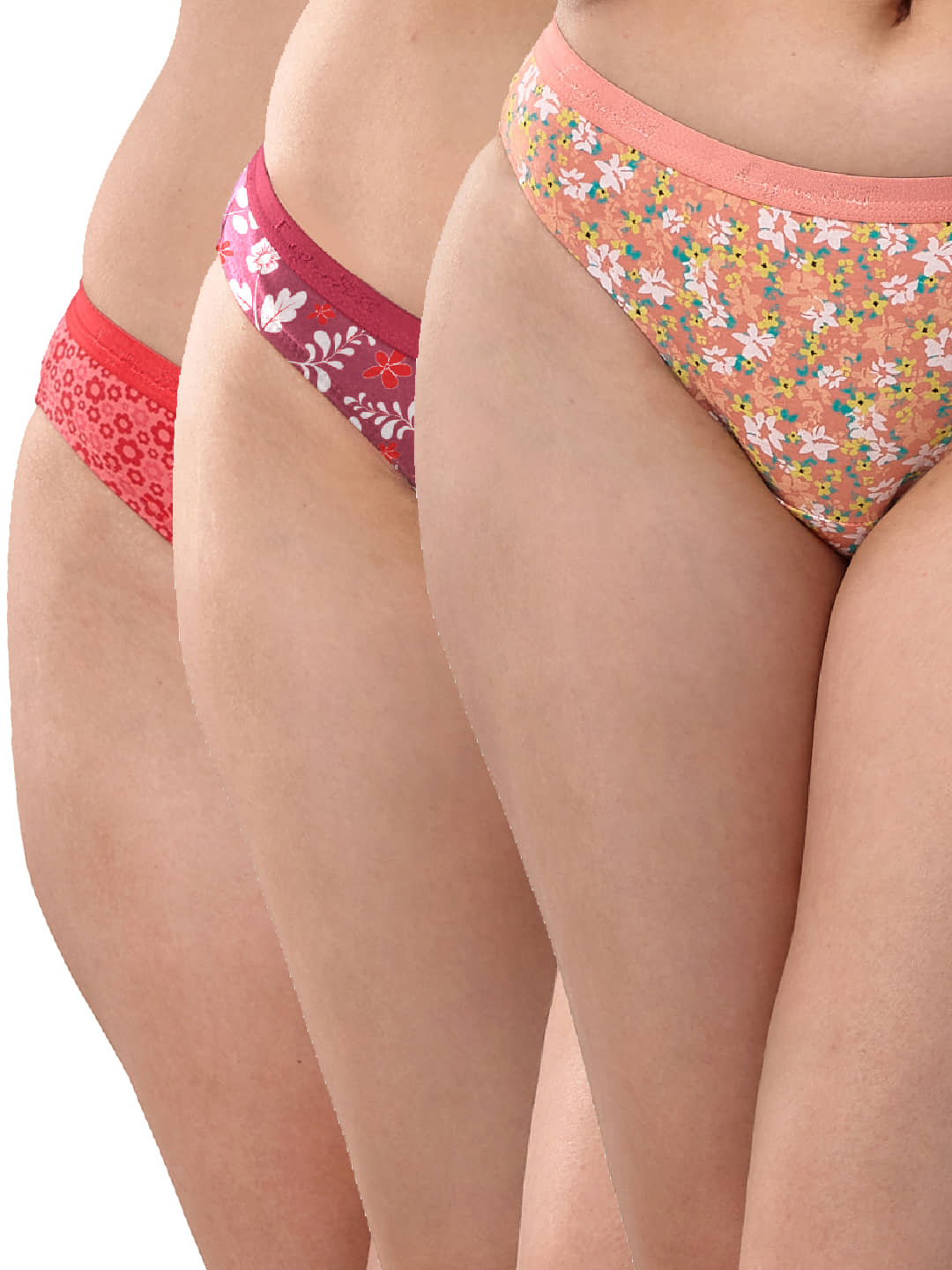 LYRA Pack of 3 Cotton Printed Women's Bikini ( Multicolor ) Lyra 212 Bikini Pty