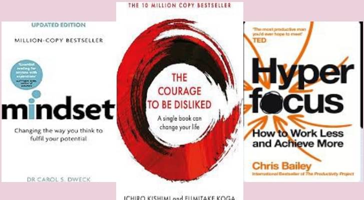     			Mindset + Courage to be Disliked + Hyperfocus