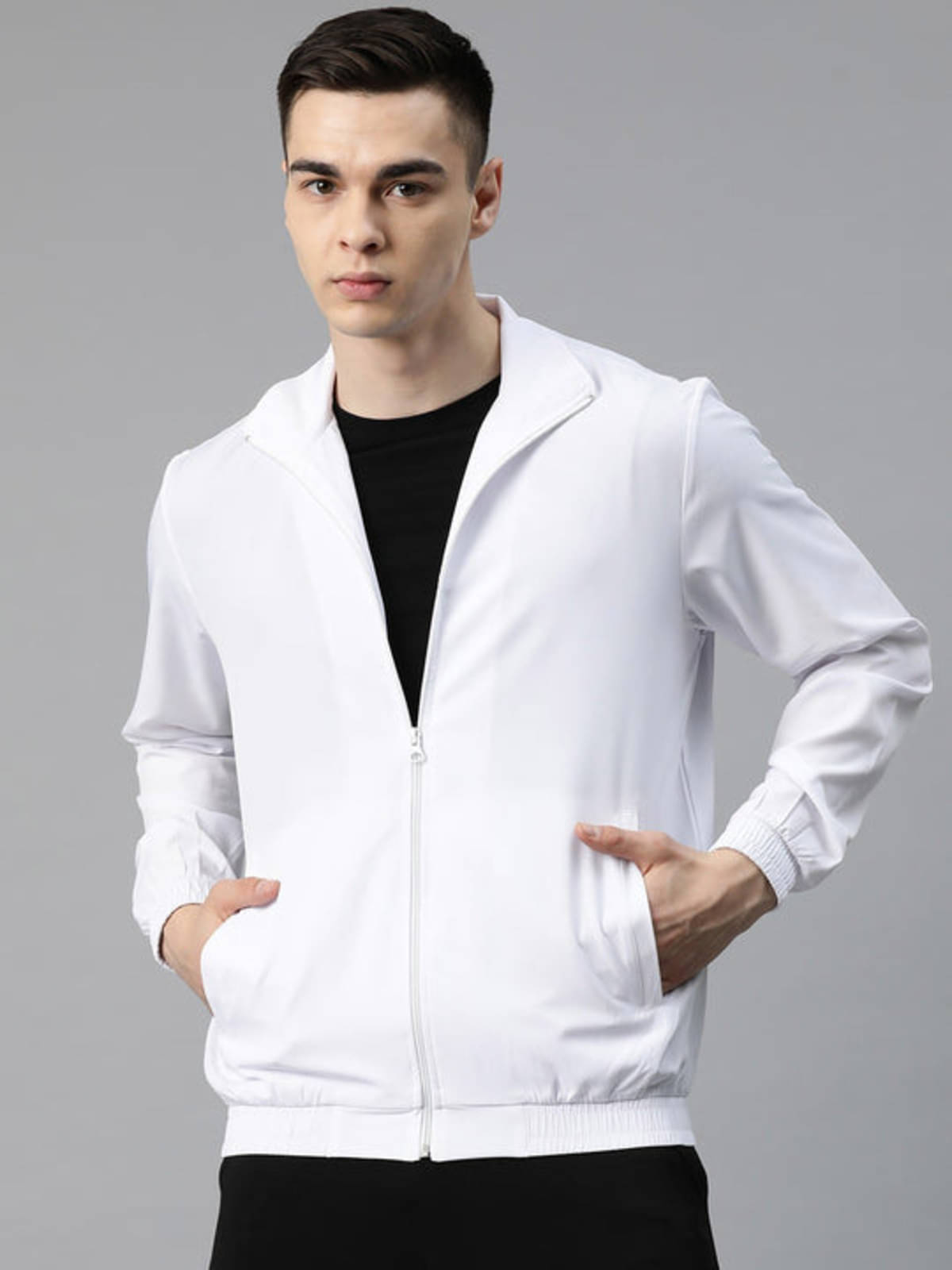 PLUS PARADISE Polyester Men's Casual Jacket - White ( Pack of 1 ) PLUS PARADISE Polyester Men's Casual Jacket - White ( Pack of 1 )