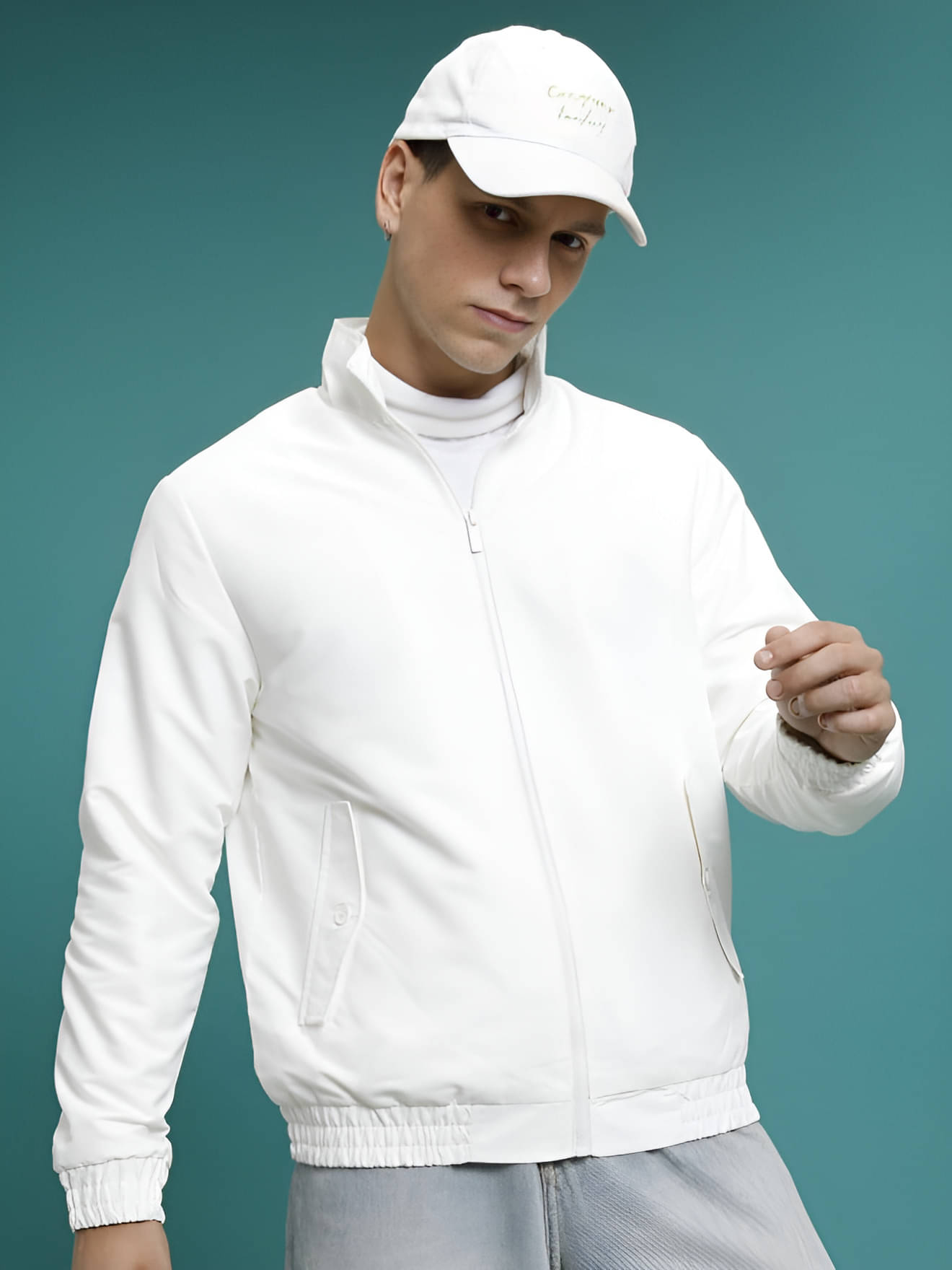 PLUS PARADISE Polyester Men's Casual Jacket - White ( Pack of 1 ) PLUS PARADISE Polyester Men's Casual Jacket - White ( Pack of 1 )