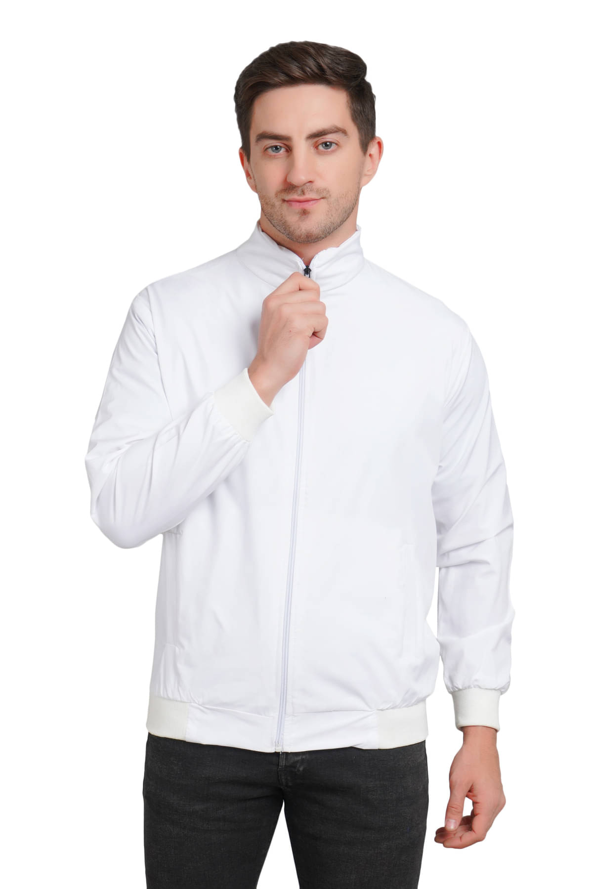 PLUS PARADISE Polyester Men's Casual Jacket - White ( Pack of 1 ) PLUS PARADISE Polyester Men's Casual Jacket - White ( Pack of 1 )