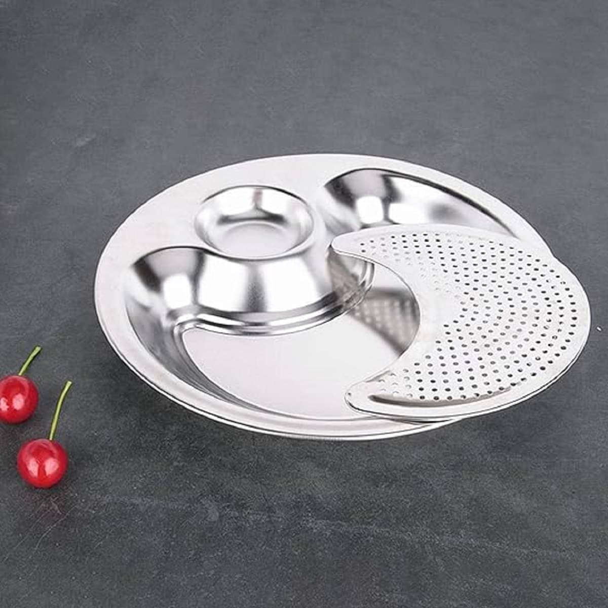     			RAMDEV ENTERPRISE Plain Stainless Steel Dinner Set ( Pack of 1 ) Multicolor