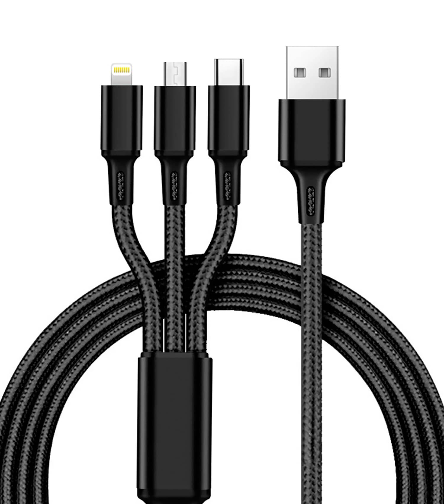 Retailstore 1.5m Data Cables 3-in1 5A Fast Charging Cable - Black Retailstore 1.5m Data Cables 3-in1 5A Fast Charging Cable - Black