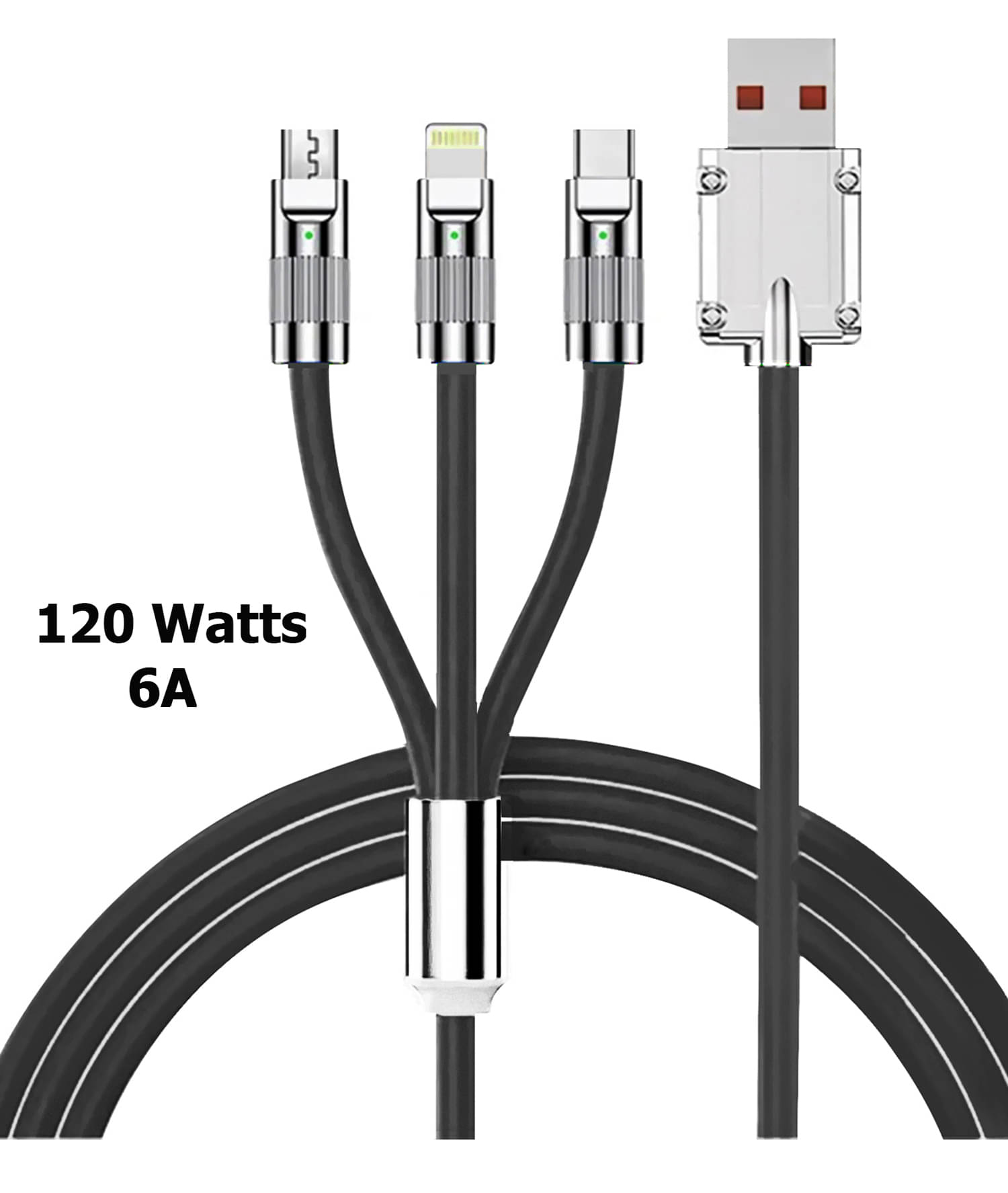     			Retailstore 1m Data Cables 3-in-1 Super Fast Charging cable - Black