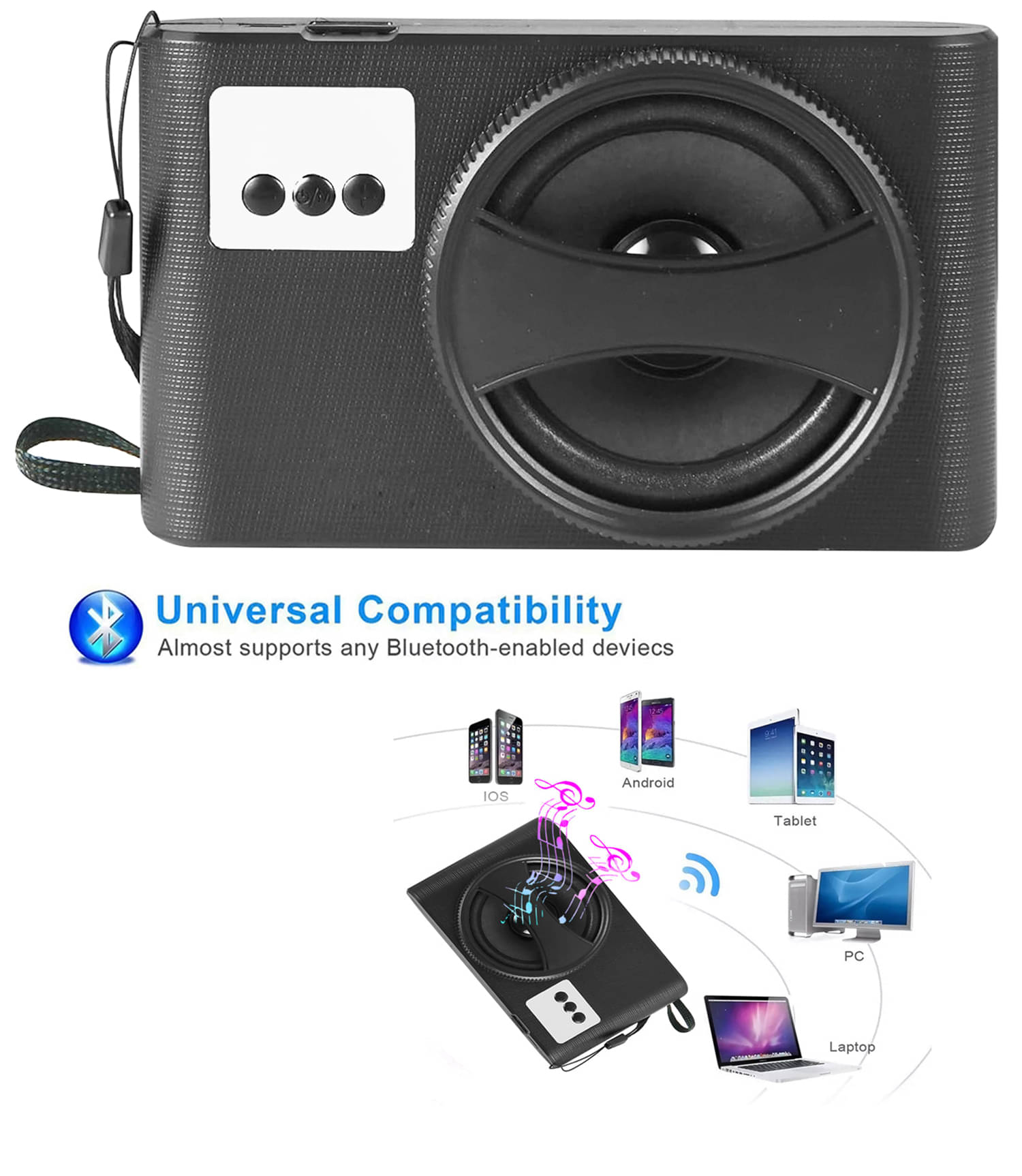     			Retailstore Wireless 5 W Bluetooth Speaker Bluetooth v5.0 with Call function Playback Time 6 hrs Black