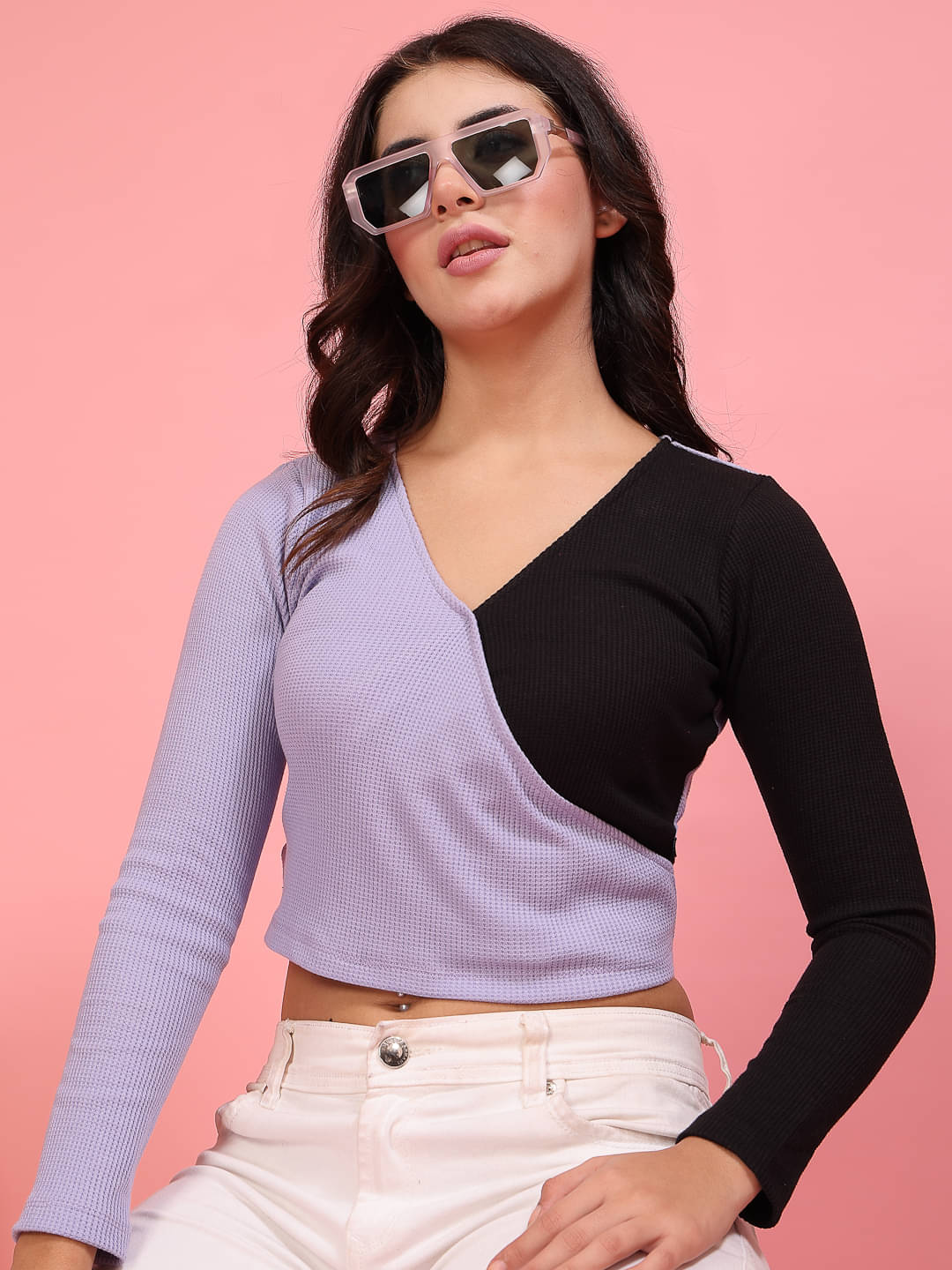     			Rigo Women's Cotton Crop Top ( Purple )