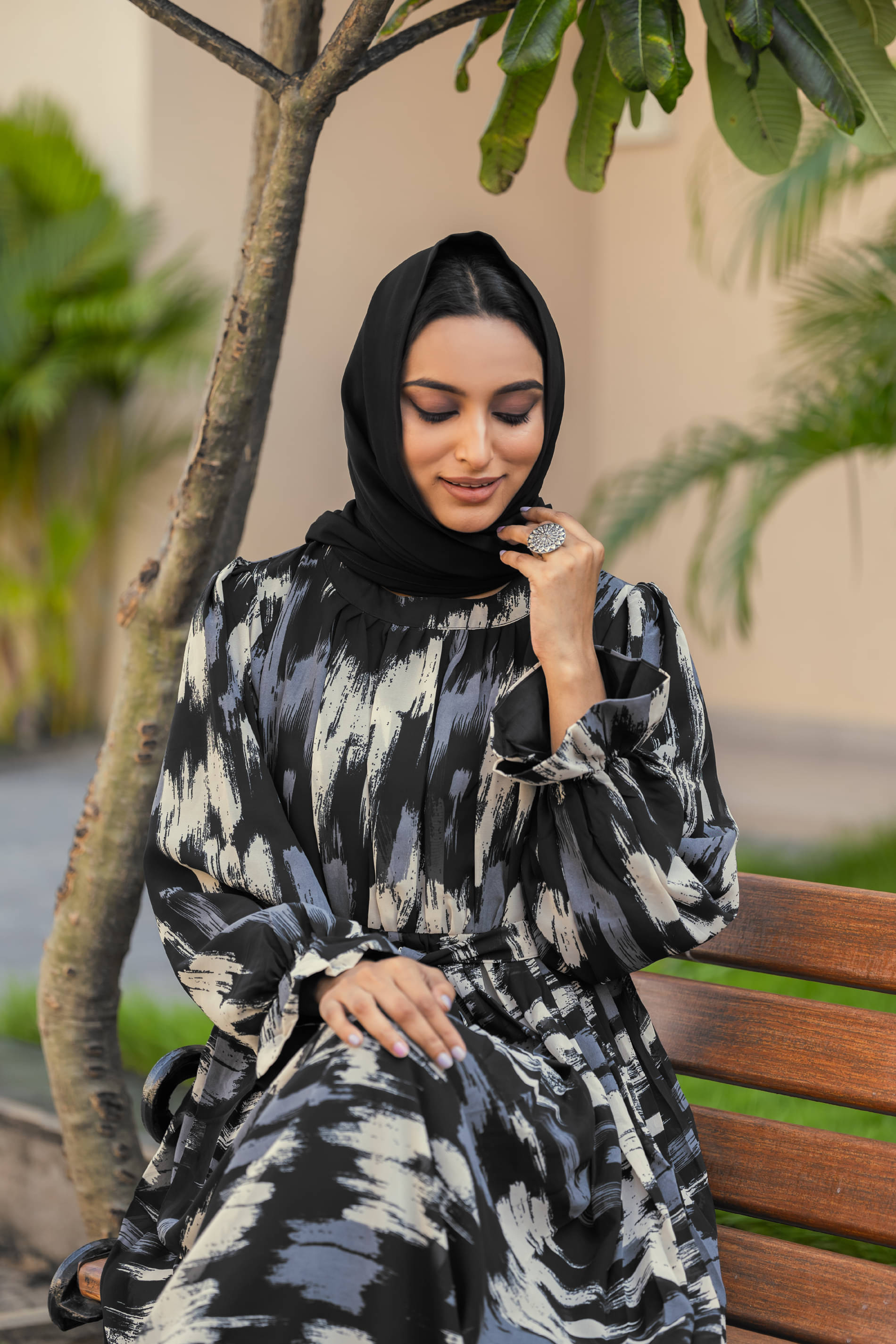     			SARINKU Black Georgette Stitched Burqas without Hijab -