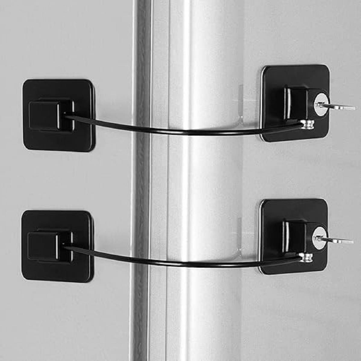 Safety Door Locks With Key For Cupboard, Cabinets, Fridge & Freezers, Child Security Locks, Childproof Your House, With Adhesive, Residue-Free, Multi, 1 Count     			Safety Door Locks With Key For Cupboard, Cabinets, Fridge & Freezers, Child Security Locks, Childproof Your House, With Adhesive, Residue-Free, Multi, 1 Count