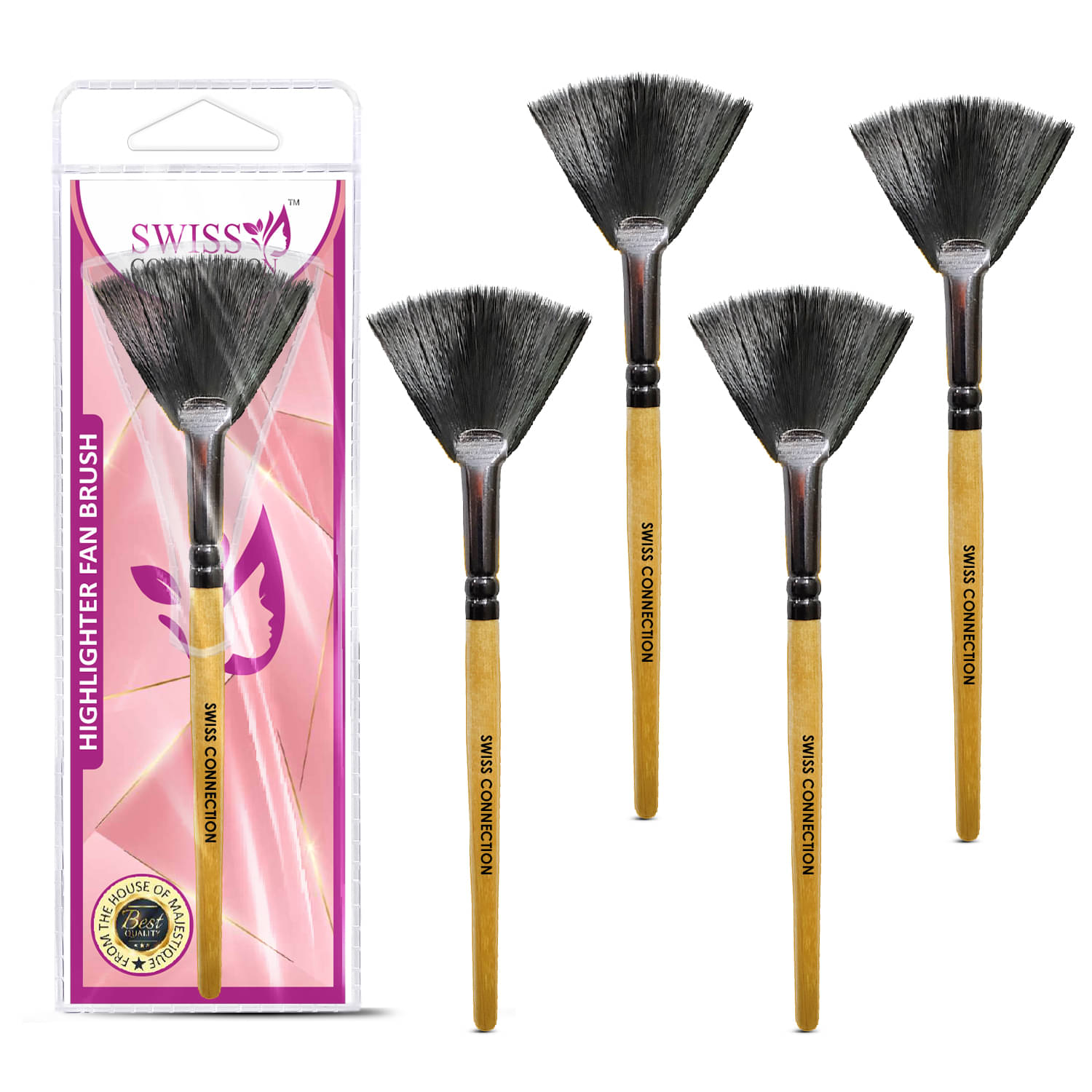Swiss Connection Fan Powder Brush 4 Pcs 100 g Swiss Connection Fan Powder Brush 4 Pcs 100 g