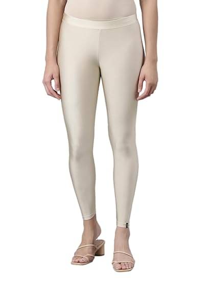     			Twin Birds - Off White Satin Women's Leggings ( Pack of 1 )
