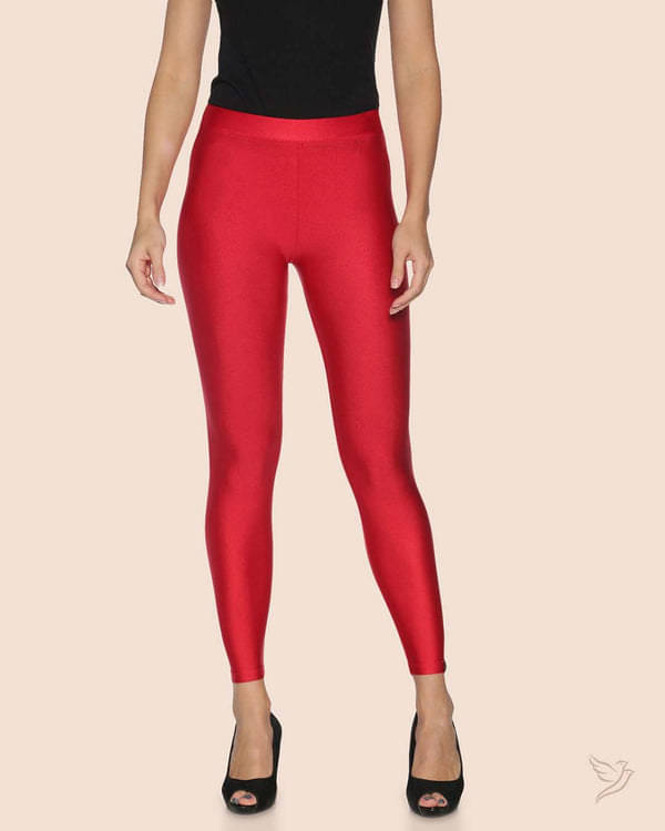     			Twin Birds - Red Satin Women's Leggings ( Pack of 1 )