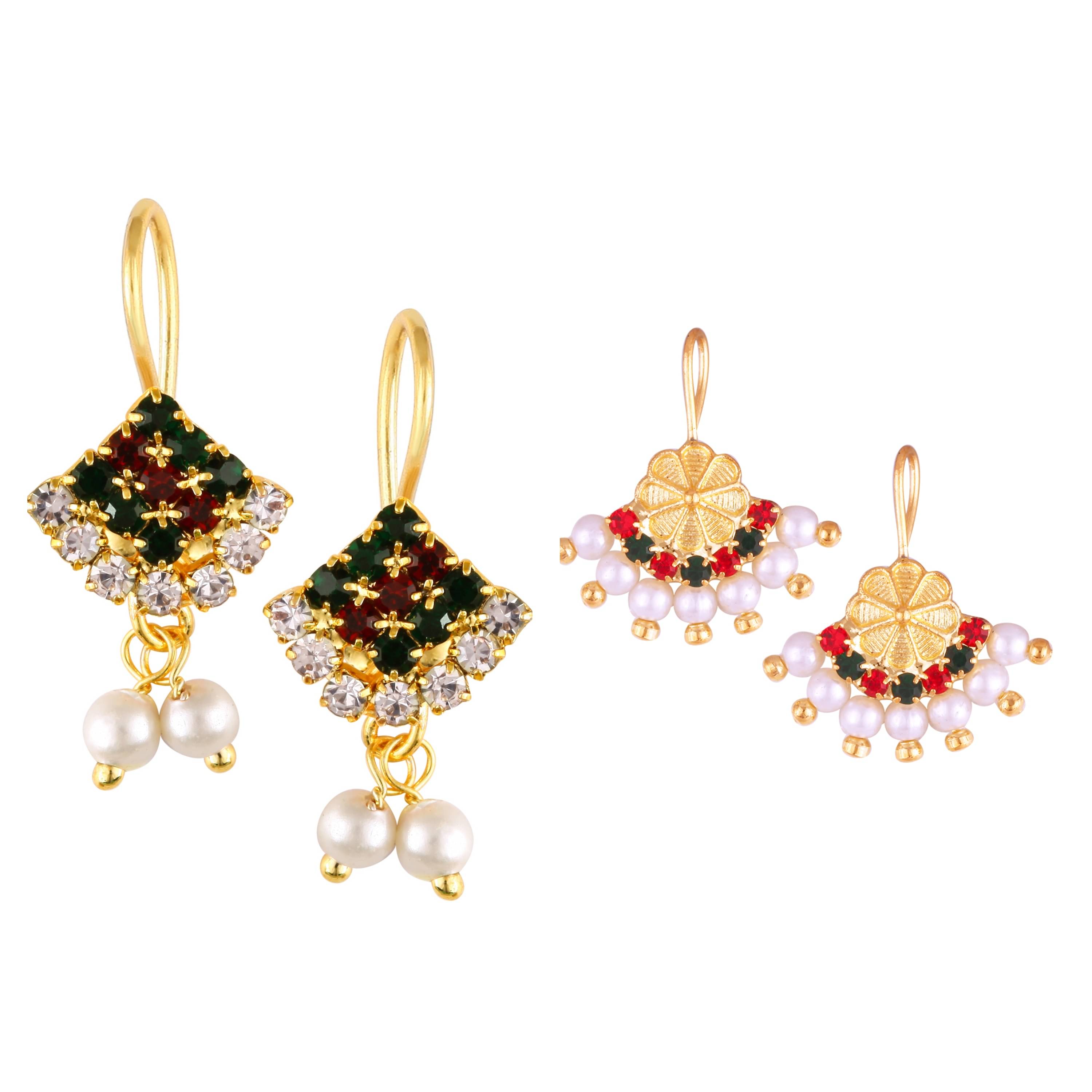    			VIVASTRI Multi Color Drop Earrings ( Pack of 2 )