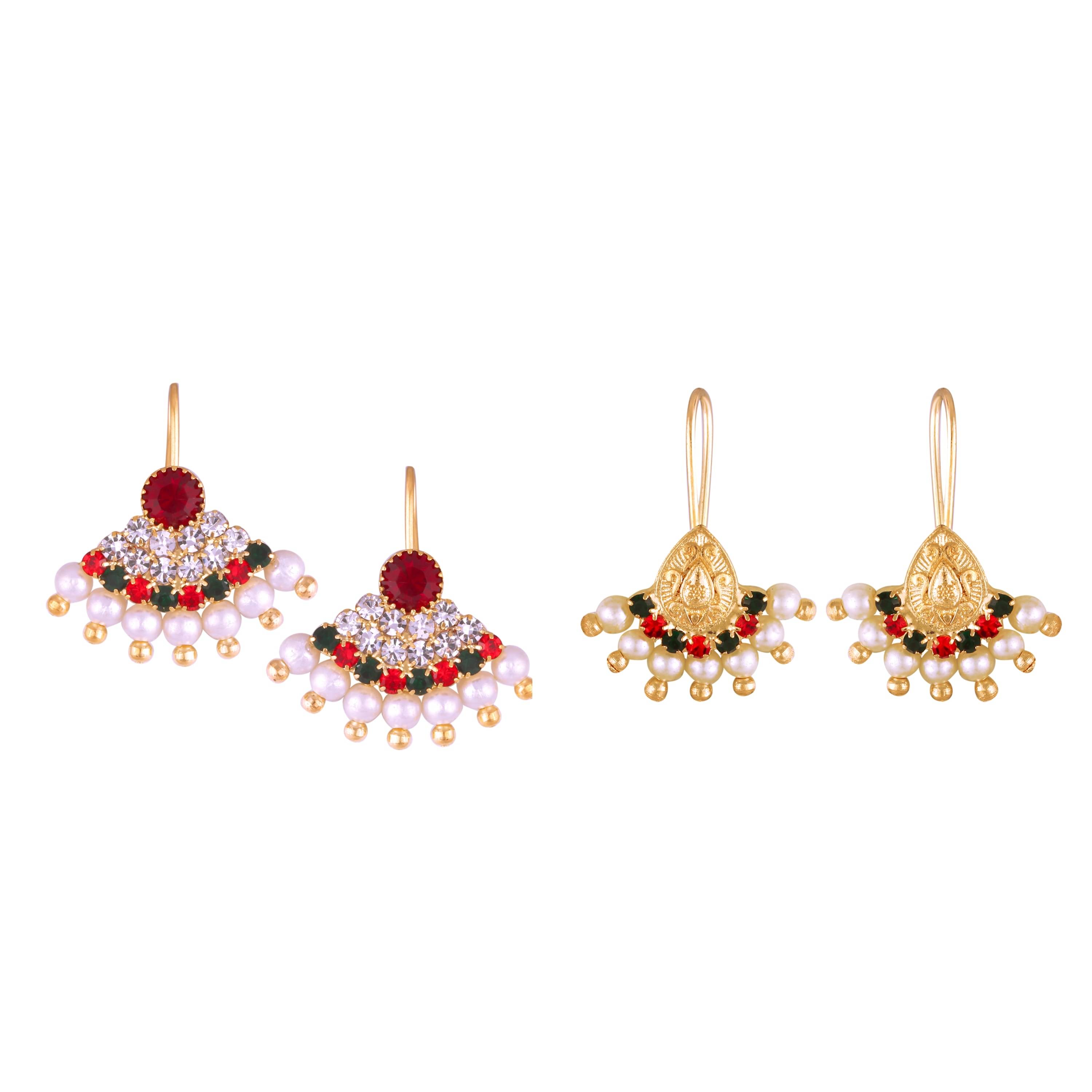     			VIVASTRI Multi Color Drop Earrings ( Pack of 2 )