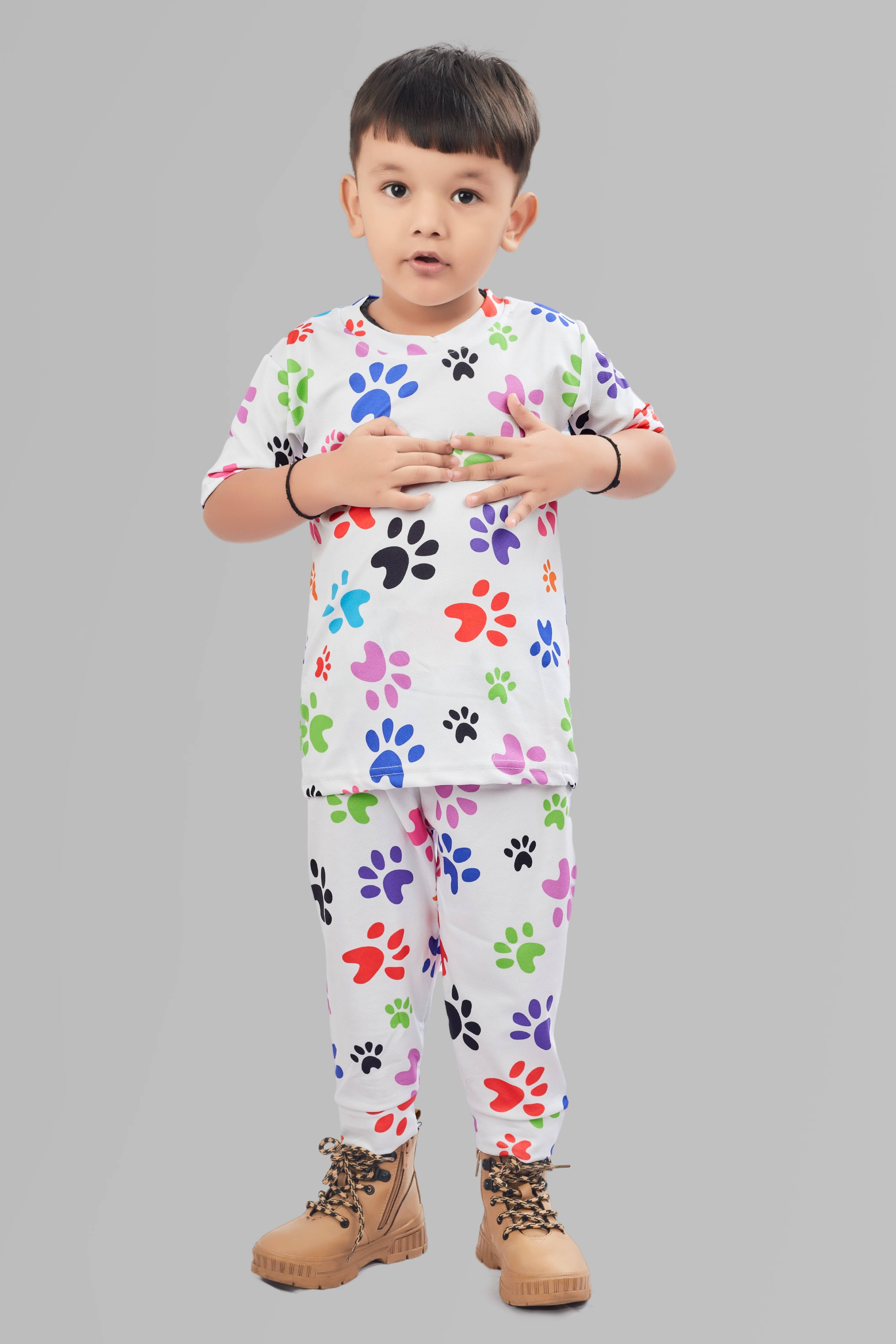 ASTYLOR Pack of 1 Boys Cotton Blend T-Shirt & Trackpants Set ( White ) ASTYLOR Pack of 1 Boys Cotton Blend T-Shirt & Trackpants Set ( White )