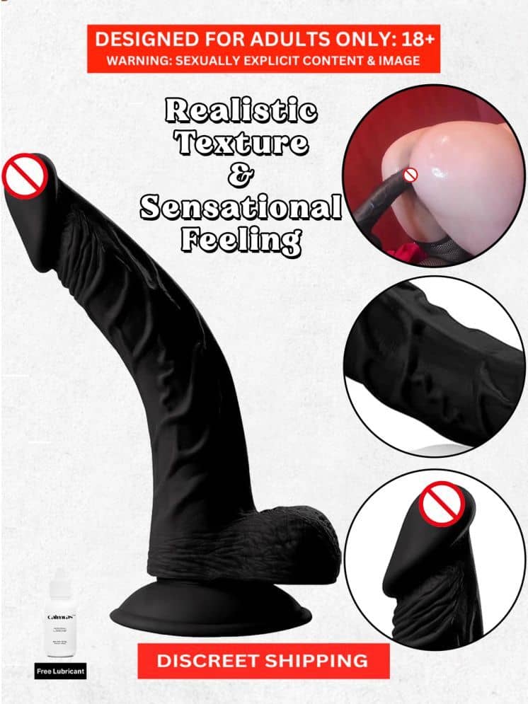 BLACK 8 Inch C Shape Realistic Dildo With Strong Suction Cup Suction dildo dicks toy silicon pe*nis sexy products low price