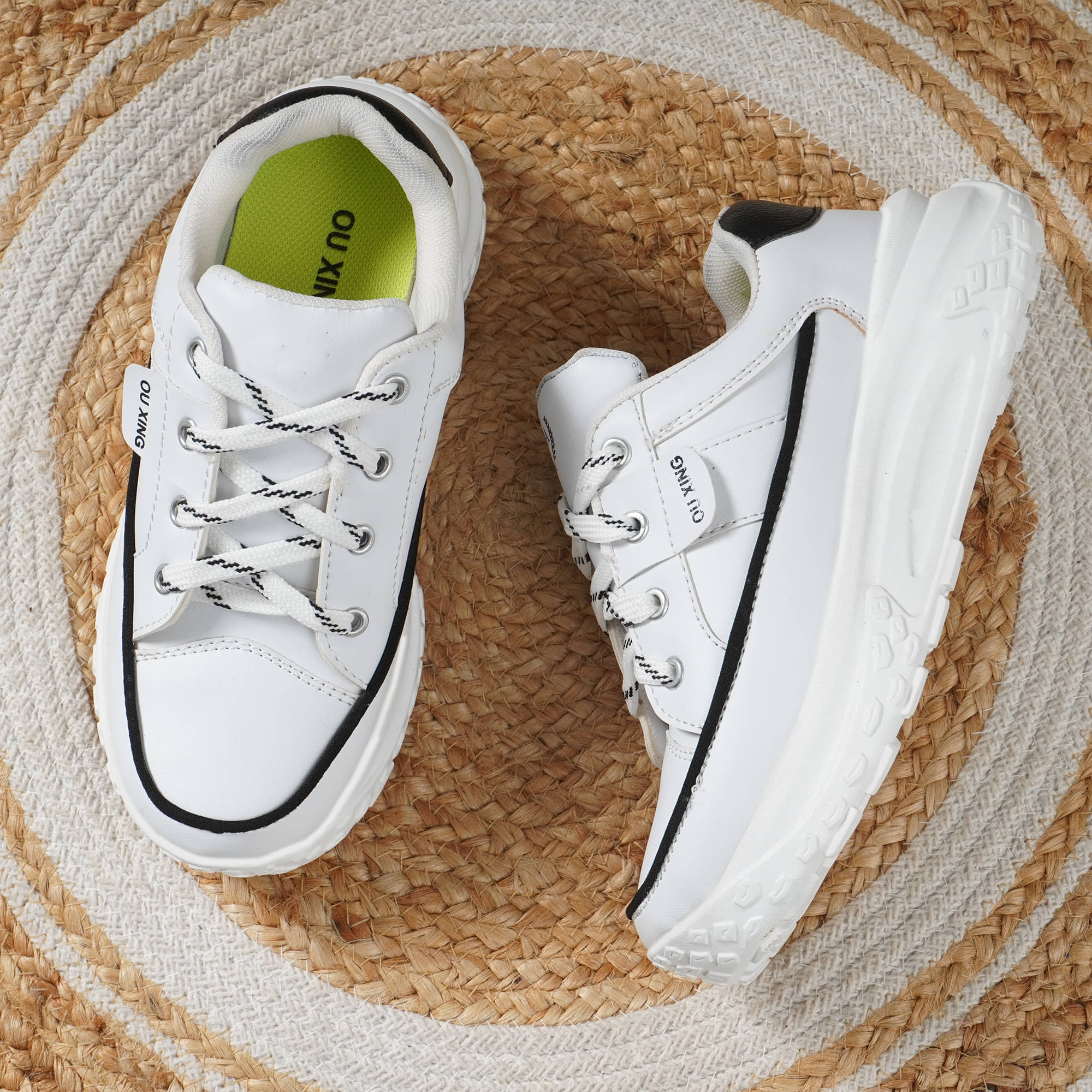     			BRAWO White Women's Sneakers