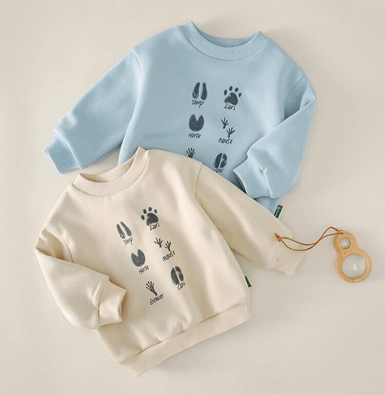     			COTTBRAY Pack of 2 Boys Cotton Blend Sweatshirt ( Beige,Sky Blue )
