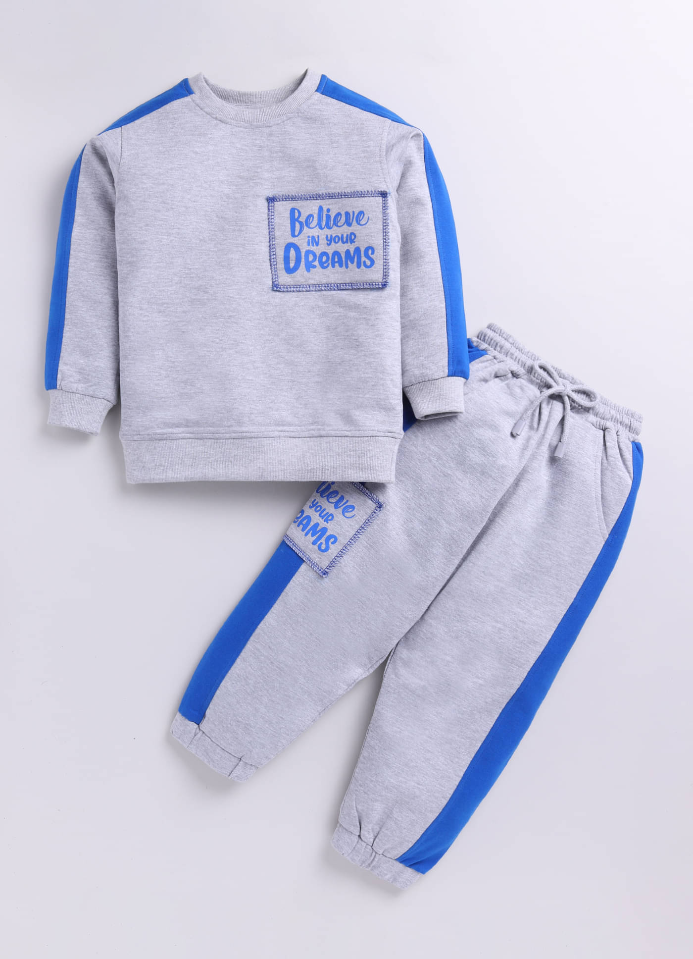     			CUTOPIES Pack of 1 Boys Cotton Sweatshirt & Trackpant Set ( Grey Melange )