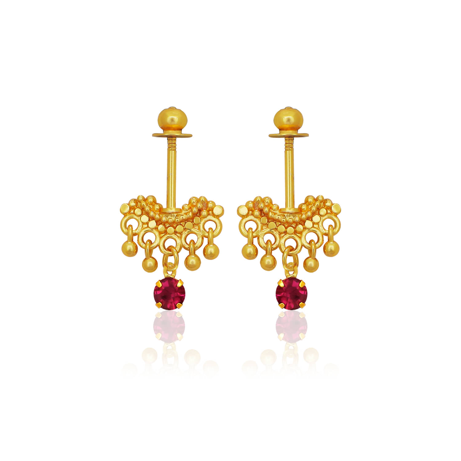     			Drashti Collection Golden Drop Earrings ( Pack of 1 )