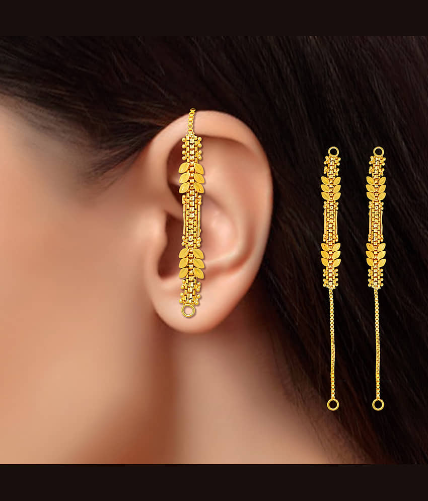 Drashti Collection Golden Ear Chain Earrings ( Pack of 1 ) - Earrings | Buy online on ZillyBuy