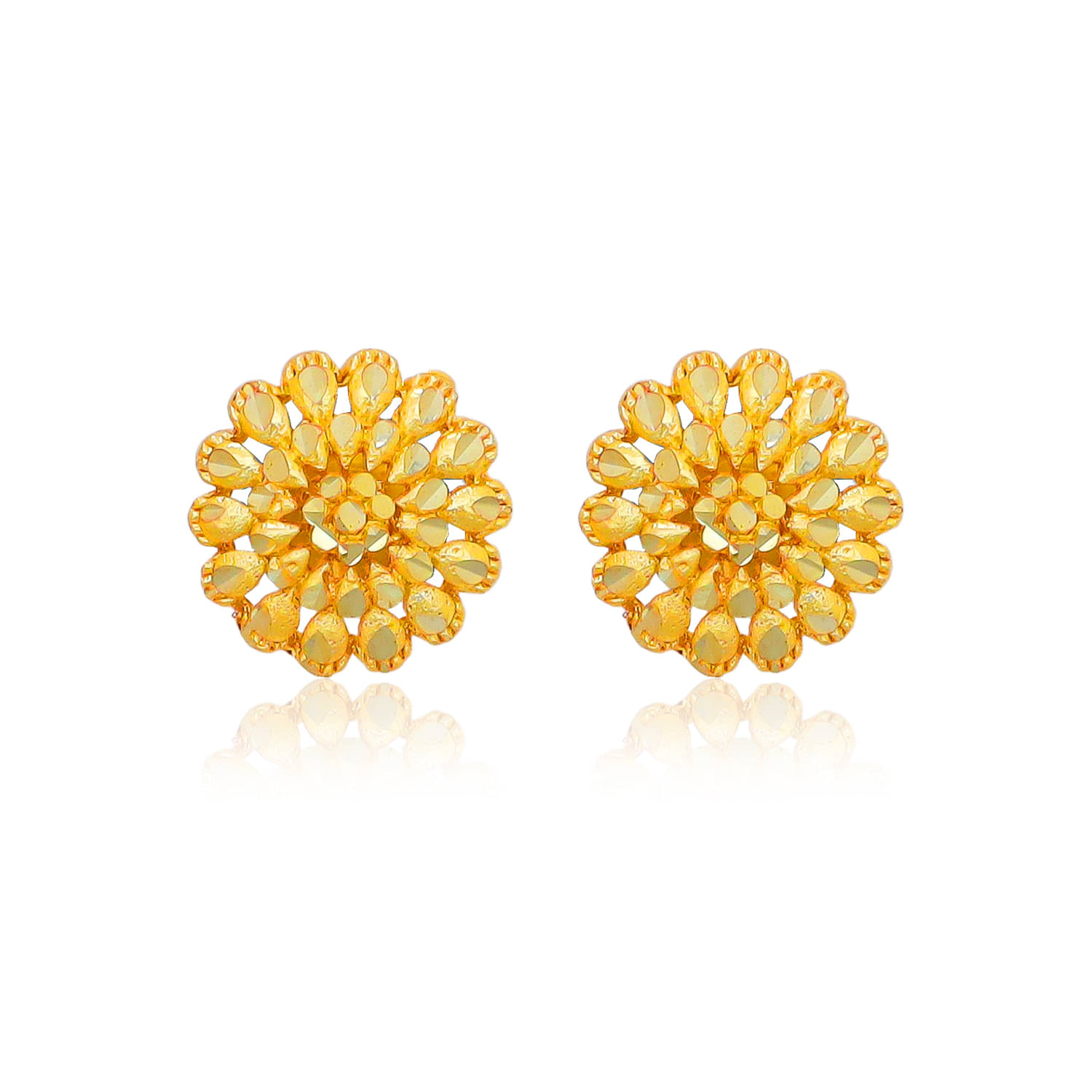     			Drashti Collection Golden Stud Earrings ( Pack of 1 )