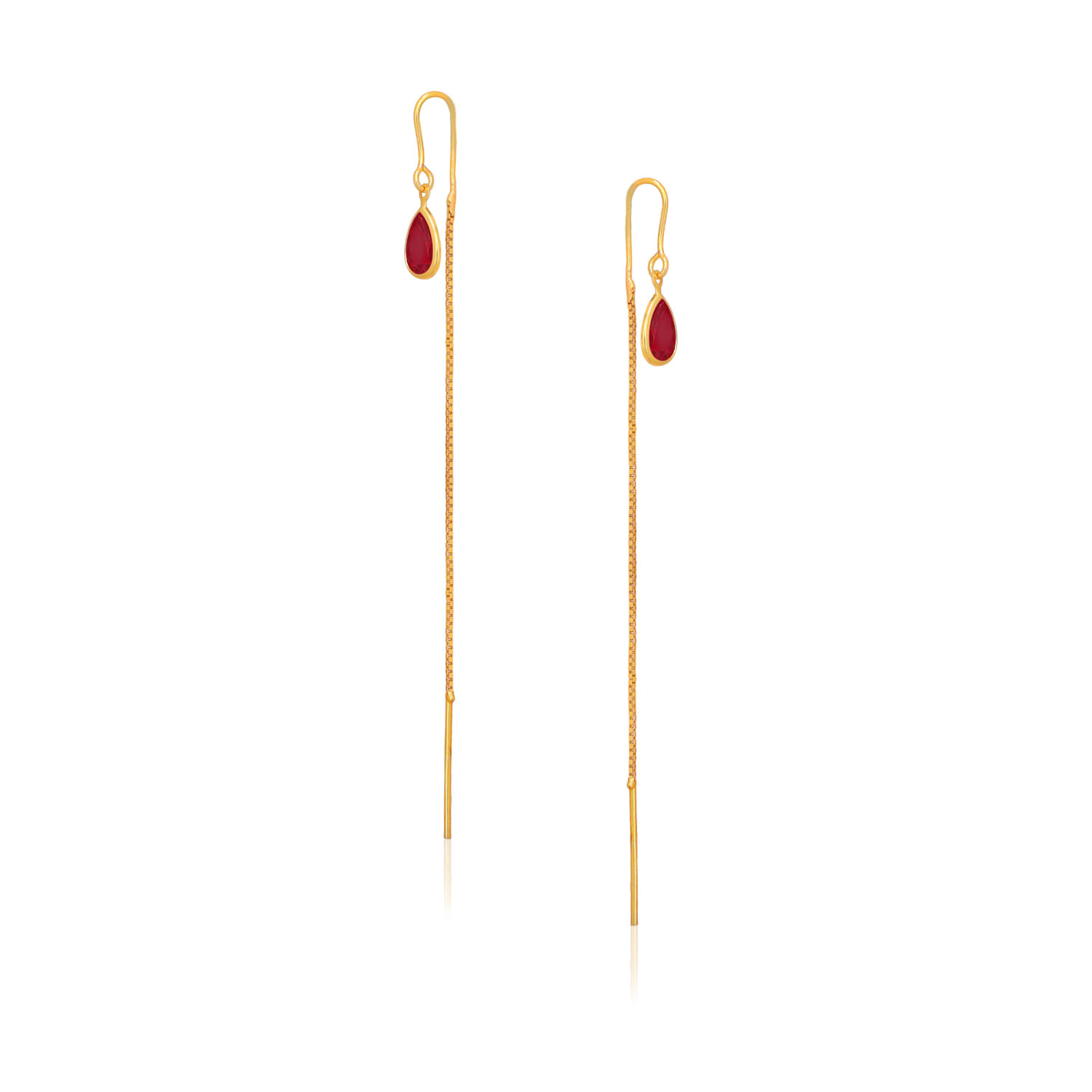     			Drashti Collection Golden Threader Earrings ( Pack of 1 )