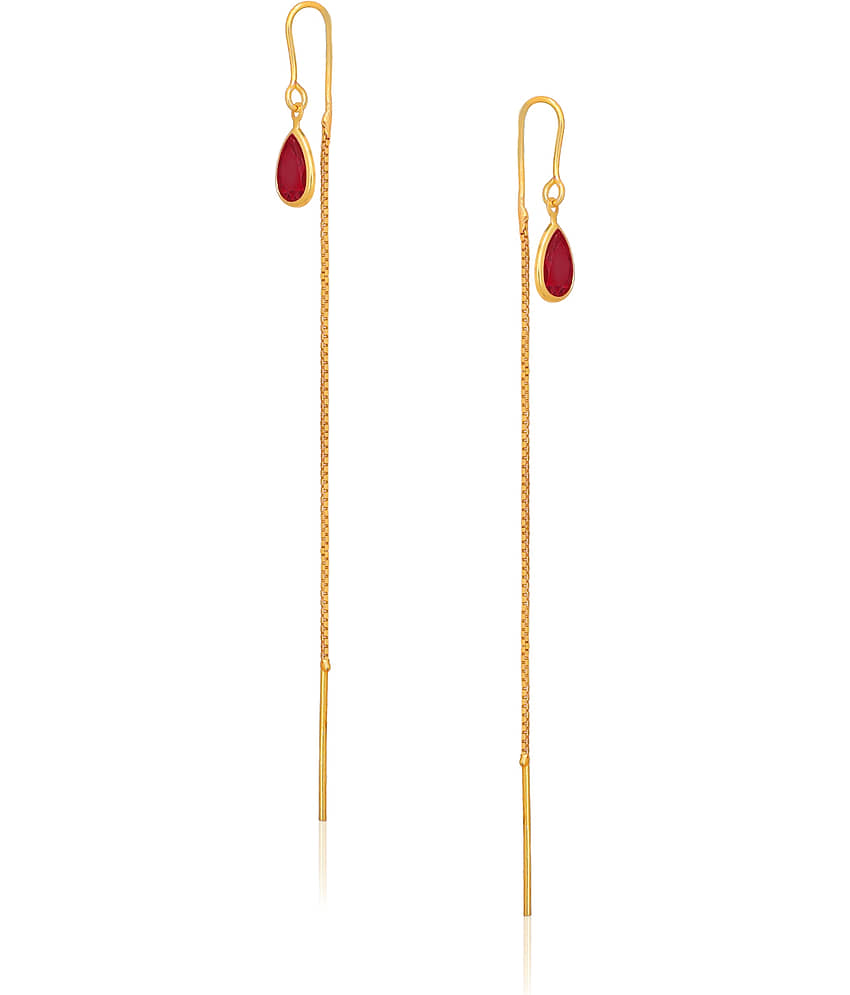 Drashti Collection Golden Threader Earrings ( Pack of 1 ) - Earrings | Buy online on ZillyBuy