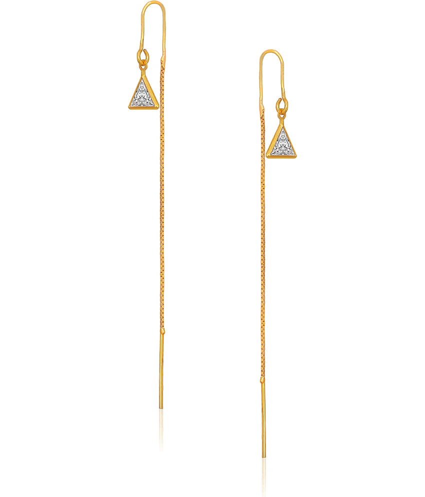 Drashti Collection Golden Threader Earrings ( Pack of 1 ) - Earrings | Buy online on ZillyBuy