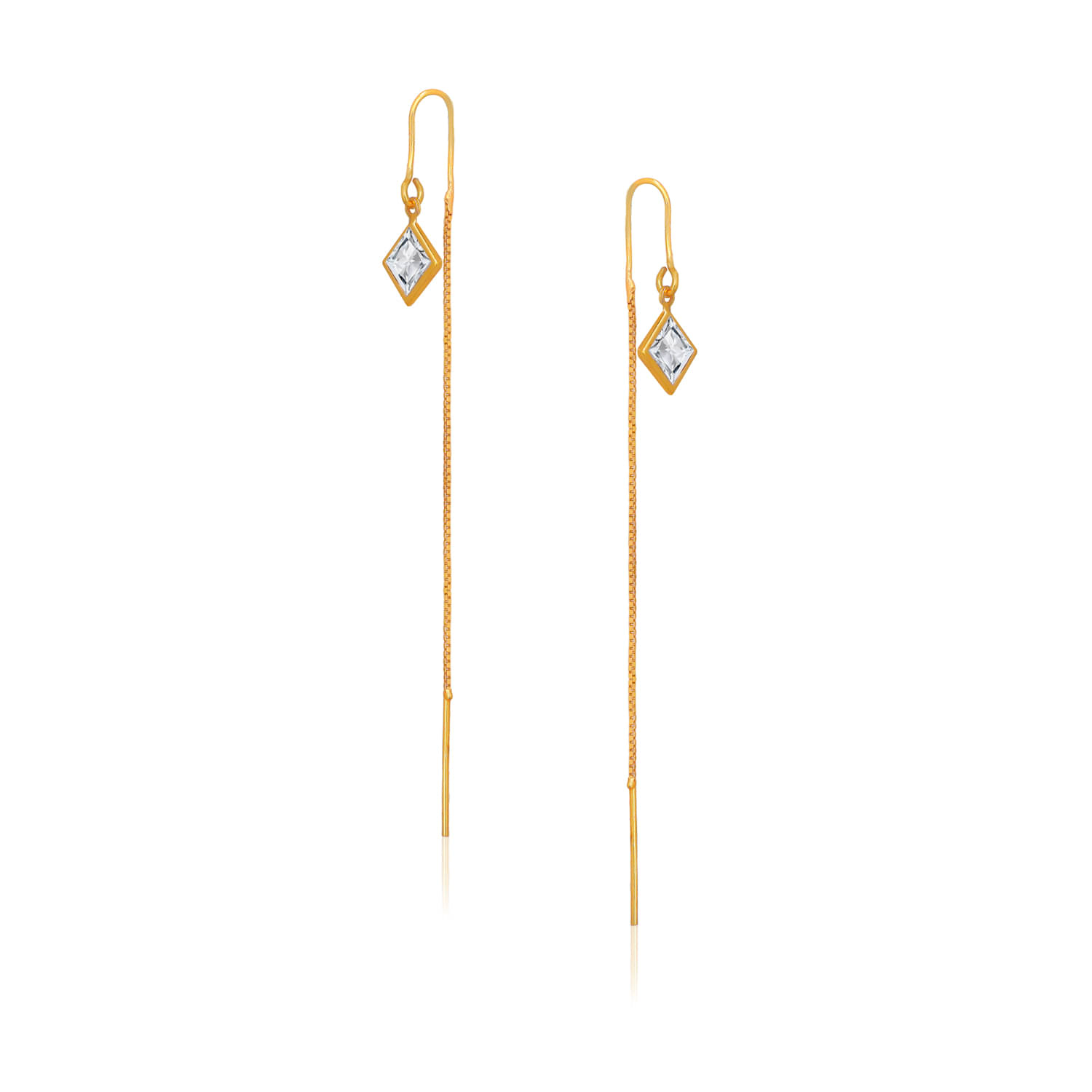     			Drashti Collection Golden Threader Earrings ( Pack of 1 )
