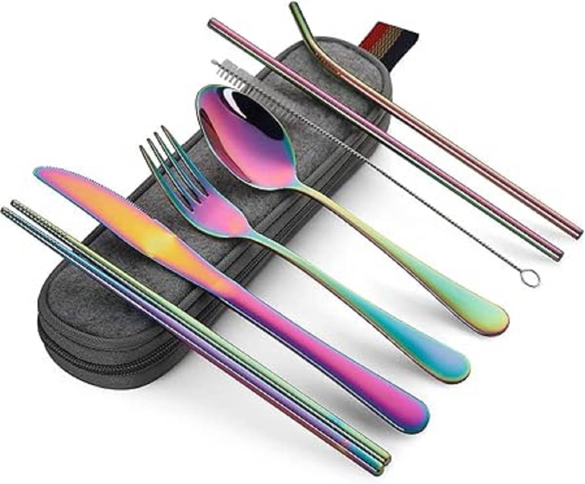     			EIGHTEEN ENTERPRISE CUTLERY SET OF 8 PCS Stainless Steel Table Spoon Multi Color ( Pack of 8 )