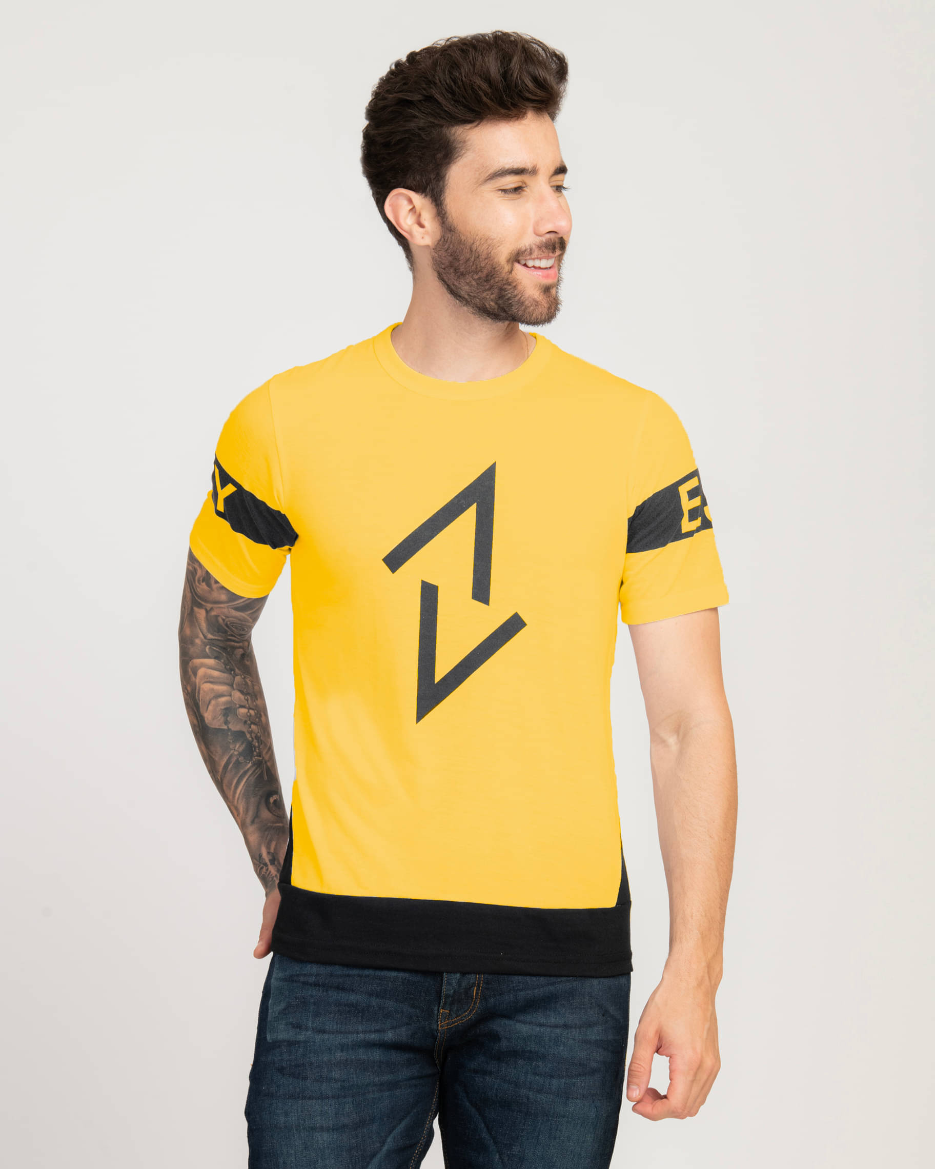     			ELBATROSS Pack of 1 Polyester Slim Fit Men's T-Shirt ( Mustard )