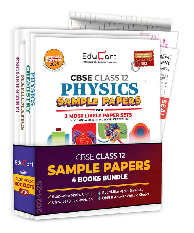 Educart CBSE Class 12 Sample Papers Bundle (2024-25) - Physics, Chemistry, Mathematics, & English (With exclusive CBSE Mock Booklets for 2025 Exam) Educart CBSE Class 12 Sample Papers Bundle (2024-25) - Physics, Chemistry, Mathematics, & English (With exclusive CBSE Mock Booklets for 2025 Exam)