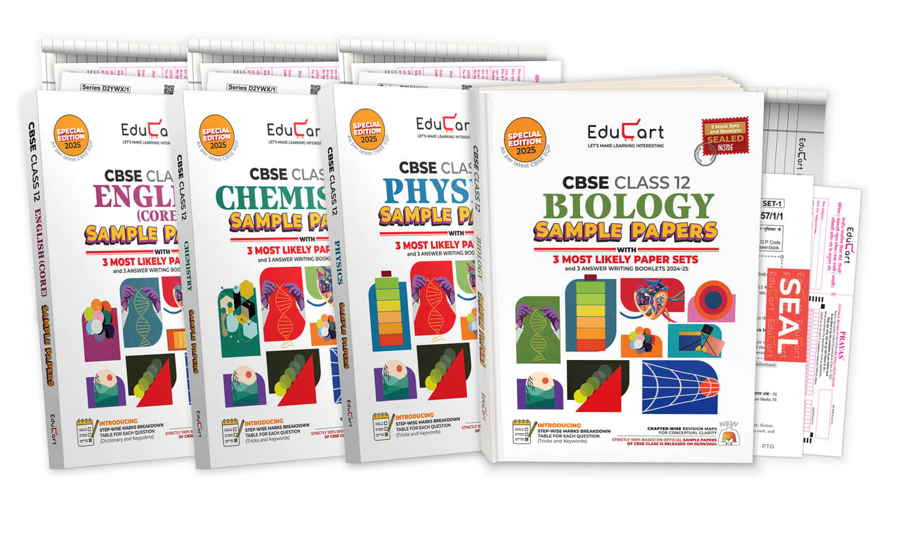 Educart CBSE Class 12 Sample Papers Bundle (2024-25) - Physics, Chemistry, Biology, & English (With exclusive CBSE Mock Booklets for 2025 Exam) Educart CBSE Class 12 Sample Papers Bundle (2024-25) - Physics, Chemistry, Biology, & English (With exclusive CBSE Mock Booklets for 2025 Exam)
