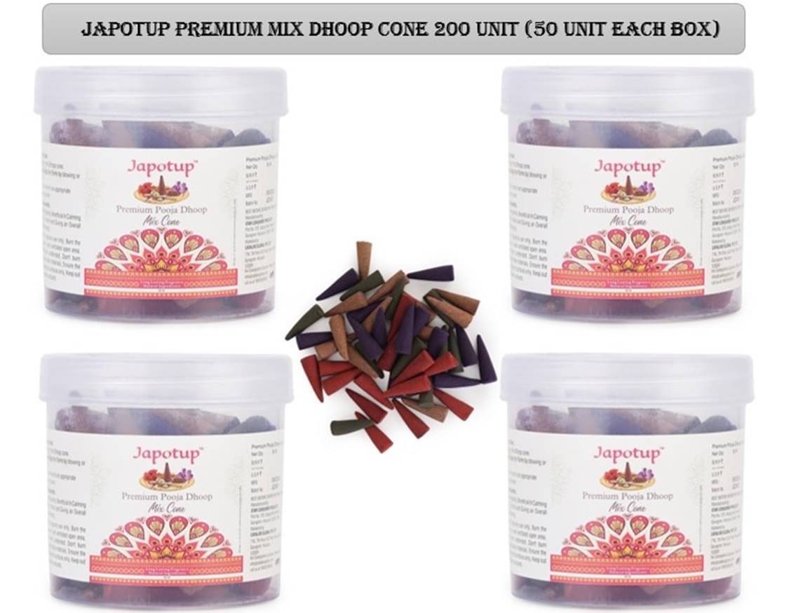 JAPOTUP Incense Dhoop Cone Rustic Sandalwood,Lavender,Rose,Mogra 200 Pieces ( Pack of 4 ) JAPOTUP Incense Dhoop Cone Rustic Sandalwood,Lavender,Rose,Mogra 200 Pieces ( Pack of 4 )