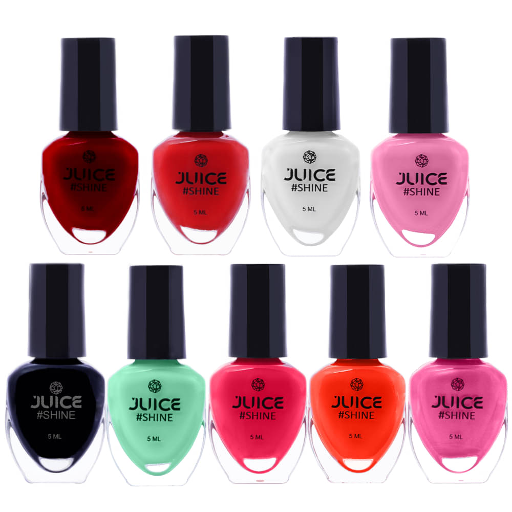     			Juice Red Glossy Nail Polish 45 ( Pack of 9 )