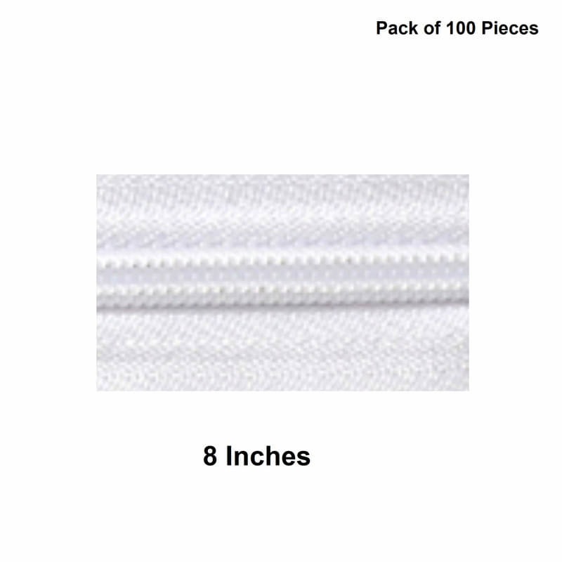     			Jyoti Zipper - Concealed Size 3 - Color 2 (100 Zips of 8 Inches) Open-Ended, Ideal for Tailoring, Crafts, Fashion, Dressmaking | Zips Used in Stitching, Sewing, Pants, Bags - Pack of 100 Pieces