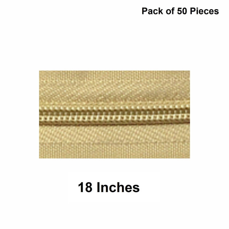     			Jyoti Zipper - Concealed Size 3 - Color 8 (50 Zips of 18 Inches) Open-Ended, Ideal for Tailoring, Crafts, Fashion, Dressmaking | Zips Used in Stitching, Sewing, Pants, Bags - Pack of 50 Pieces