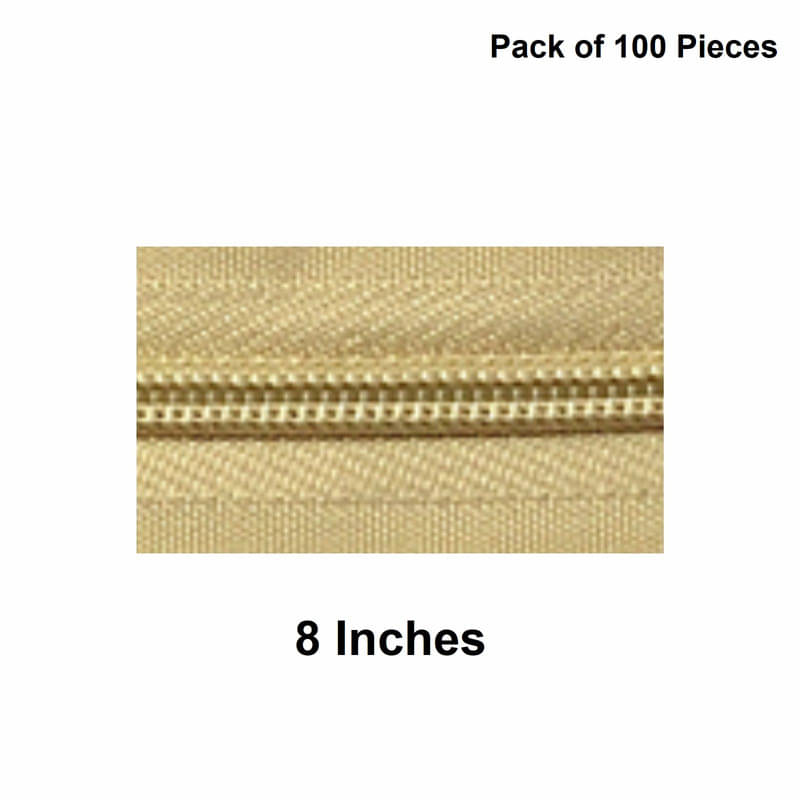     			Jyoti Zipper - Concealed Size 3 - Color 8 (100 Zips of 8 Inches) Open-Ended, Ideal for Tailoring, Crafts, Fashion, Dressmaking | Zips Used in Stitching, Sewing, Pants, Bags - Pack of 100 Pieces