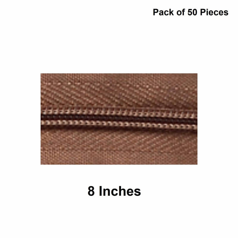     			Jyoti Zipper - Concealed Size 3 - Color 41 (50 Zips of 8 Inches) Open-Ended, Ideal for Tailoring, Crafts, Fashion, Dressmaking | Zips Used in Stitching, Sewing, Pants, Bags - Pack of 50 Pieces