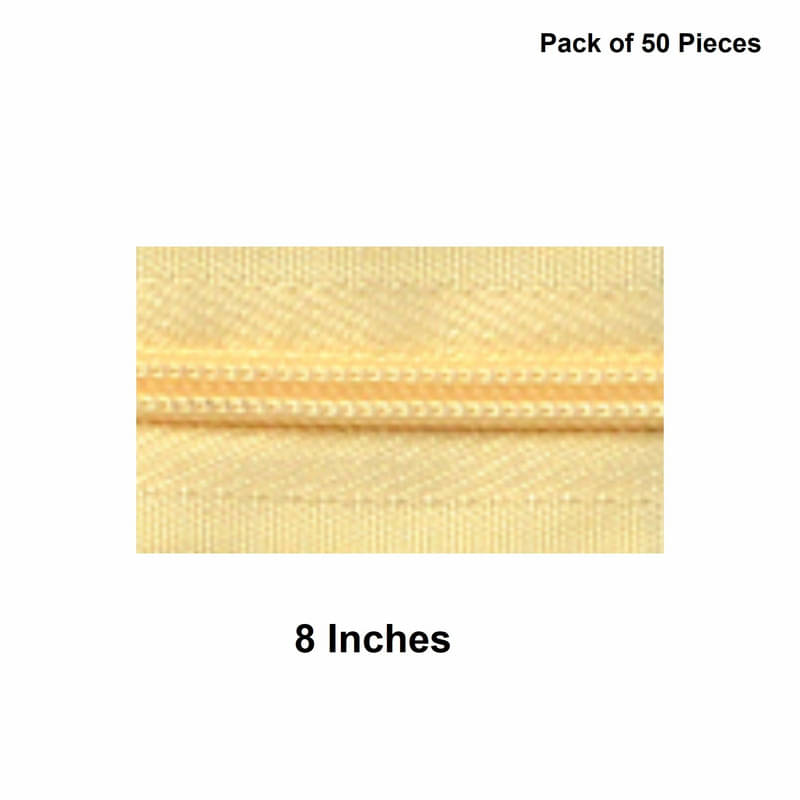     			Jyoti Zipper - Concealed Size 3 - Color 4 (50 Zips of 8 Inches) Open-Ended, Ideal for Tailoring, Crafts, Fashion, Dressmaking | Zips Used in Stitching, Sewing, Pants, Bags - Pack of 50 Pieces