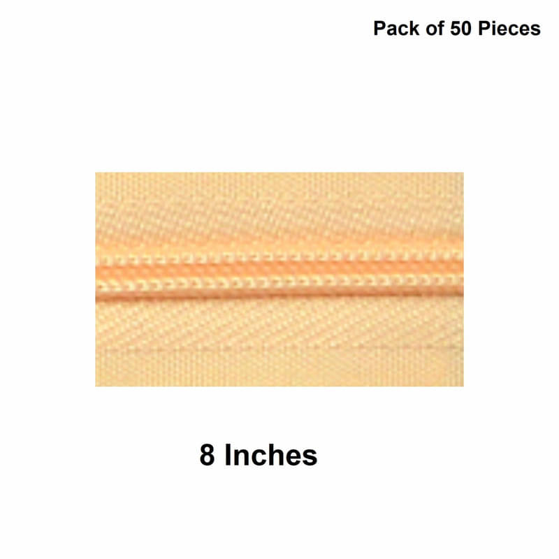     			Jyoti Zipper - Concealed Size 3 - Color 5 (50 Zips of 8 Inches) Open-Ended, Ideal for Tailoring, Crafts, Fashion, Dressmaking | Zips Used in Stitching, Sewing, Pants, Bags - Pack of 50 Pieces